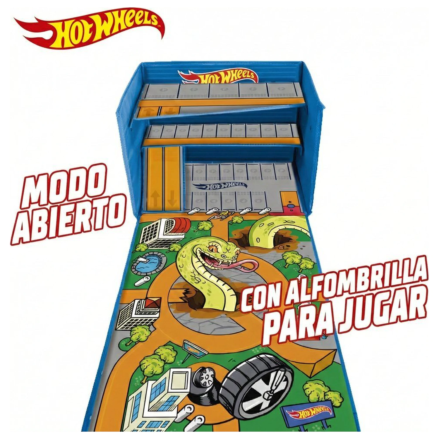 Hot Wheels Cutie organizatoare pentru mașini cu pistă și zonă de joacă poza produsului