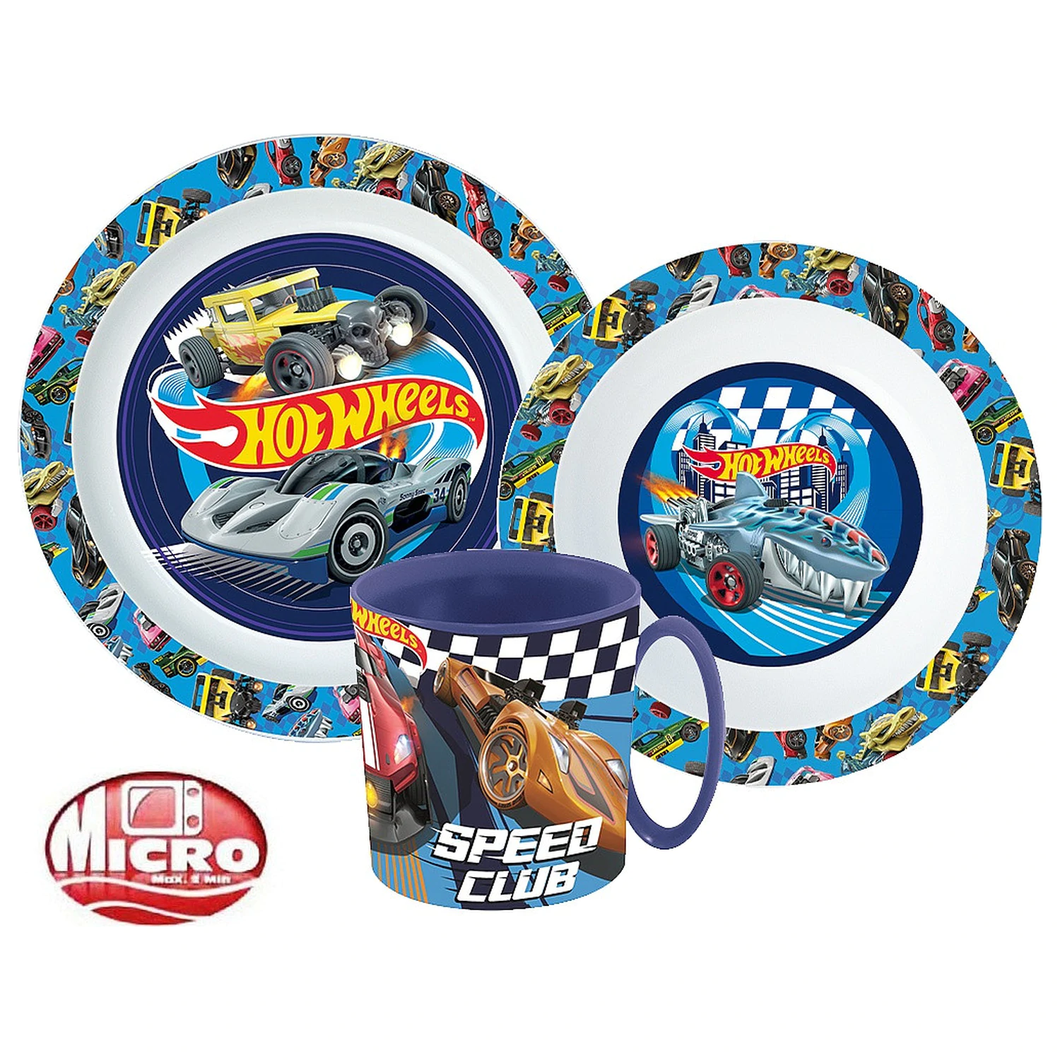 Hot Wheels Blue Fire set de cină, set din micro plastic cu cană poza produsului