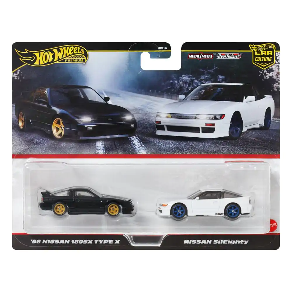 Hot Wheels Premium Car Culture Vehicul turnat sub presiune Set de 2 1/64 '96 Nissan 180SX Type X & Nissan SilEighty poza produsului
