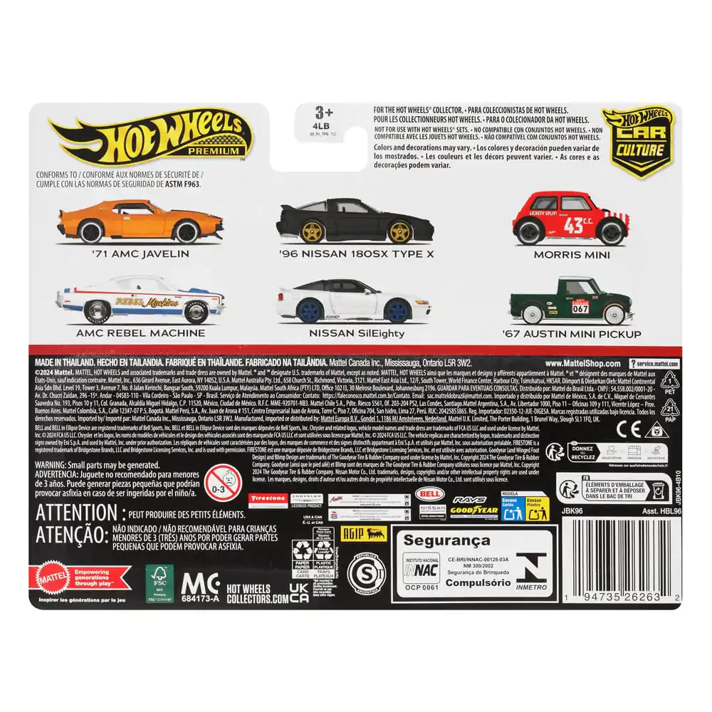 Hot Wheels Premium Car Culture Vehicul turnat sub presiune Set de 2 1/64 '96 Nissan 180SX Type X & Nissan SilEighty poza produsului