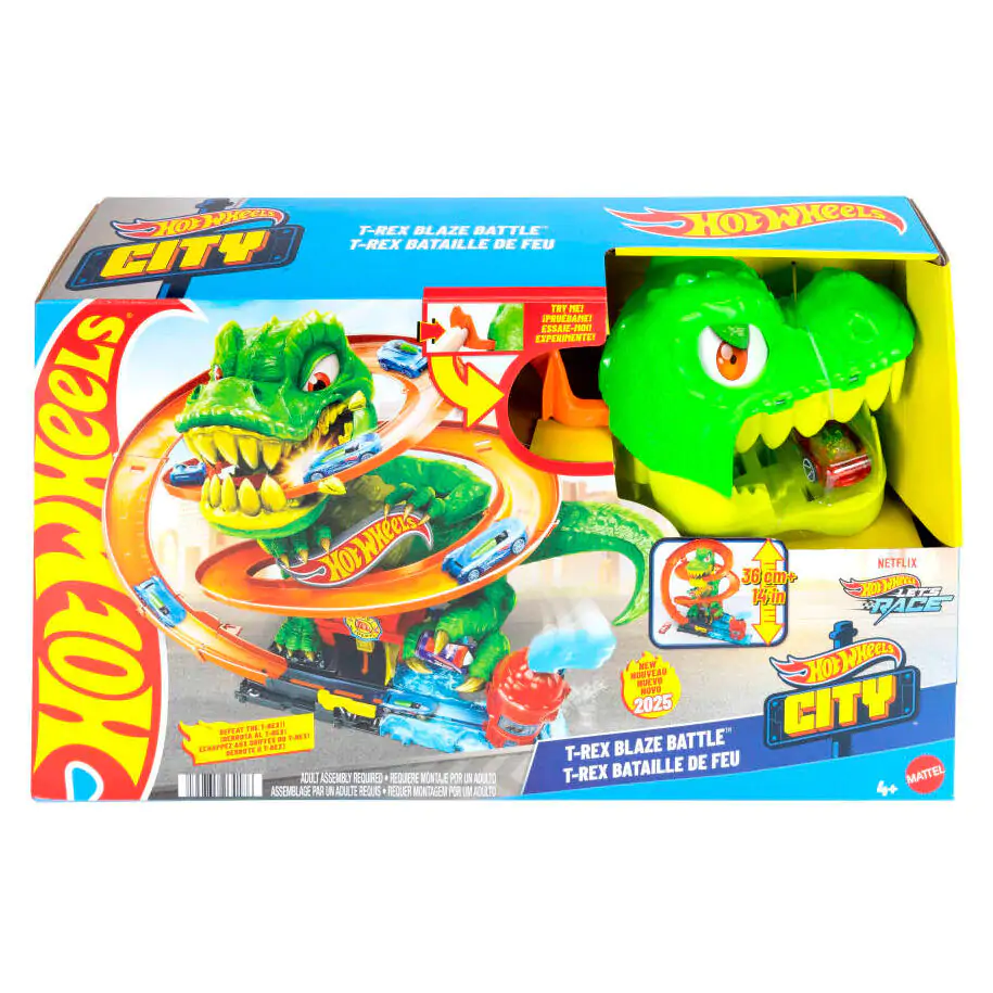 Hot Wheels City T-Rex Blaze Battle set de joacă poza produsului