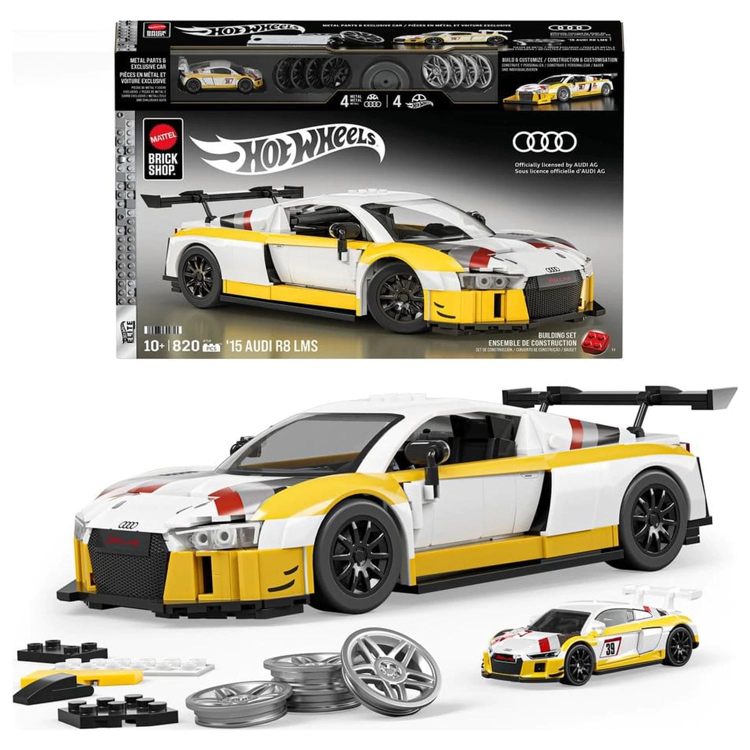 Hot Wheels Elite Mattel Brick Shop Set de construcție 1/16 '15 Audi R8 LMS poza produsului