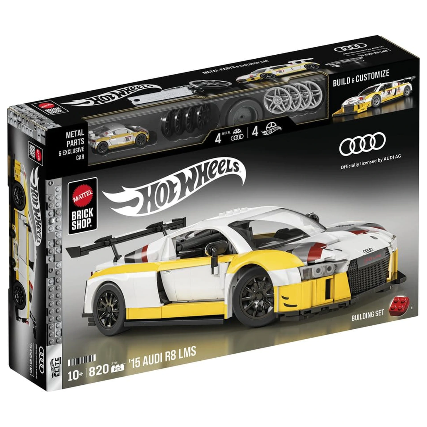 Hot Wheels Elite Mattel Brick Shop Set de construcție 1/16 '15 Audi R8 LMS poza produsului