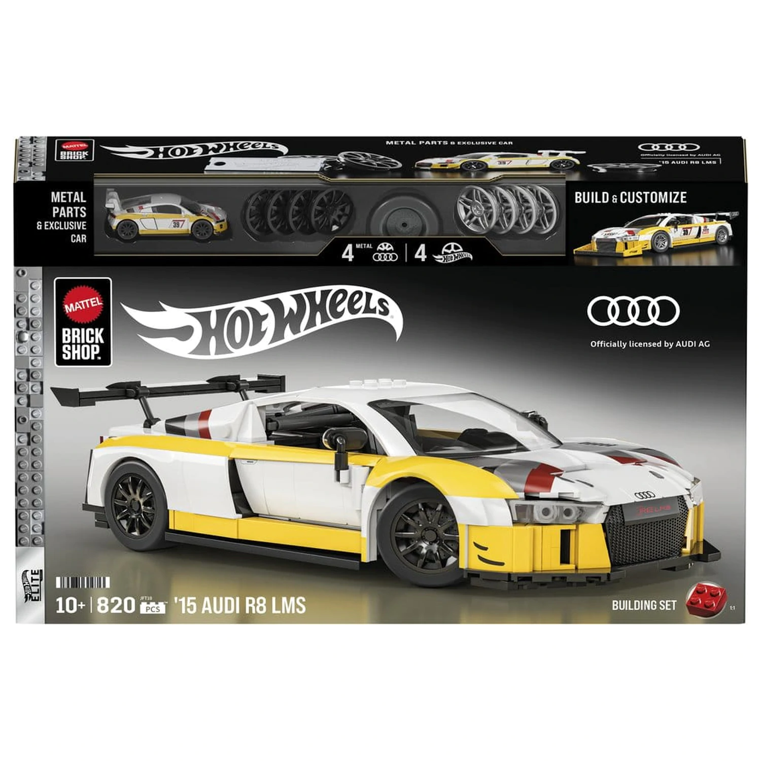 Hot Wheels Elite Mattel Brick Shop Set de construcție 1/16 '15 Audi R8 LMS poza produsului