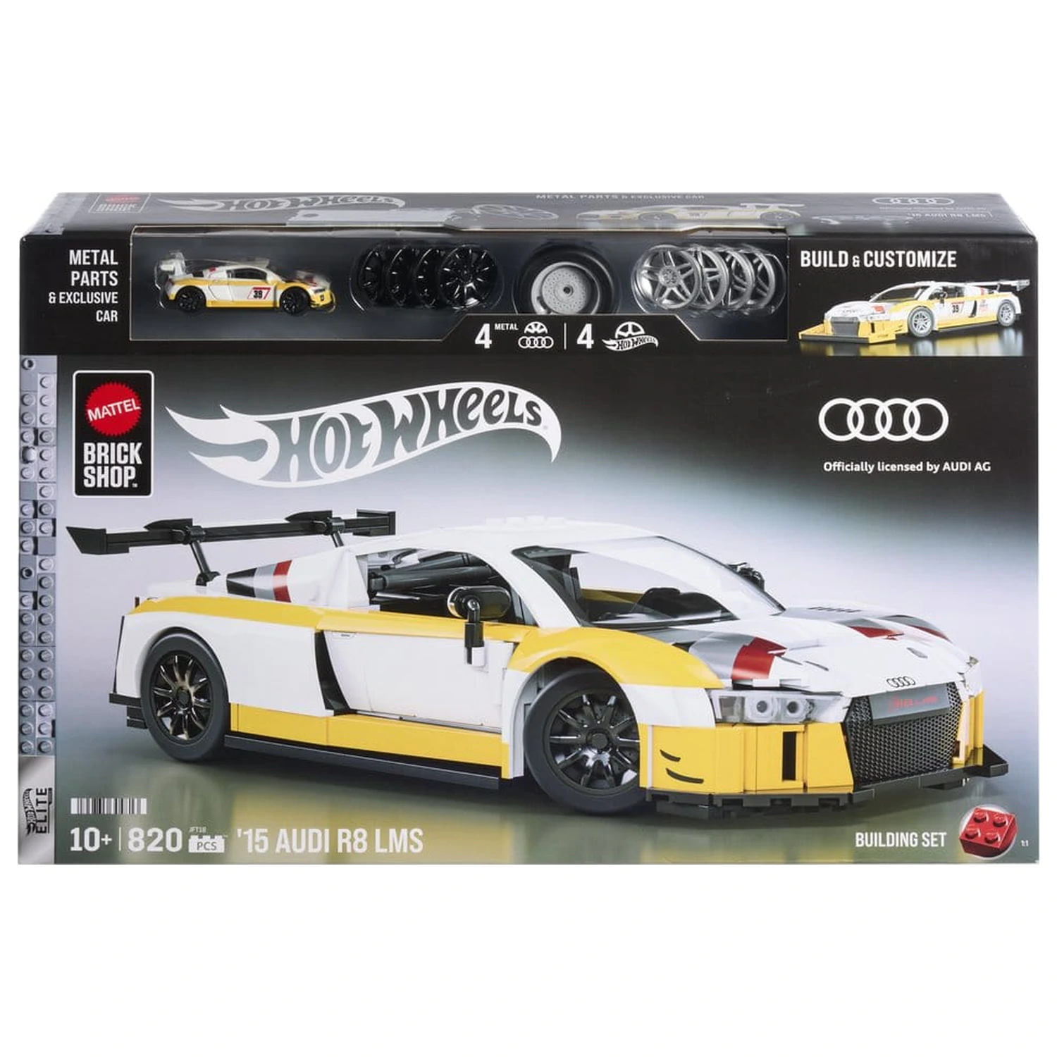 Hot Wheels Elite Mattel Brick Shop Set de construcție 1/16 '15 Audi R8 LMS poza produsului