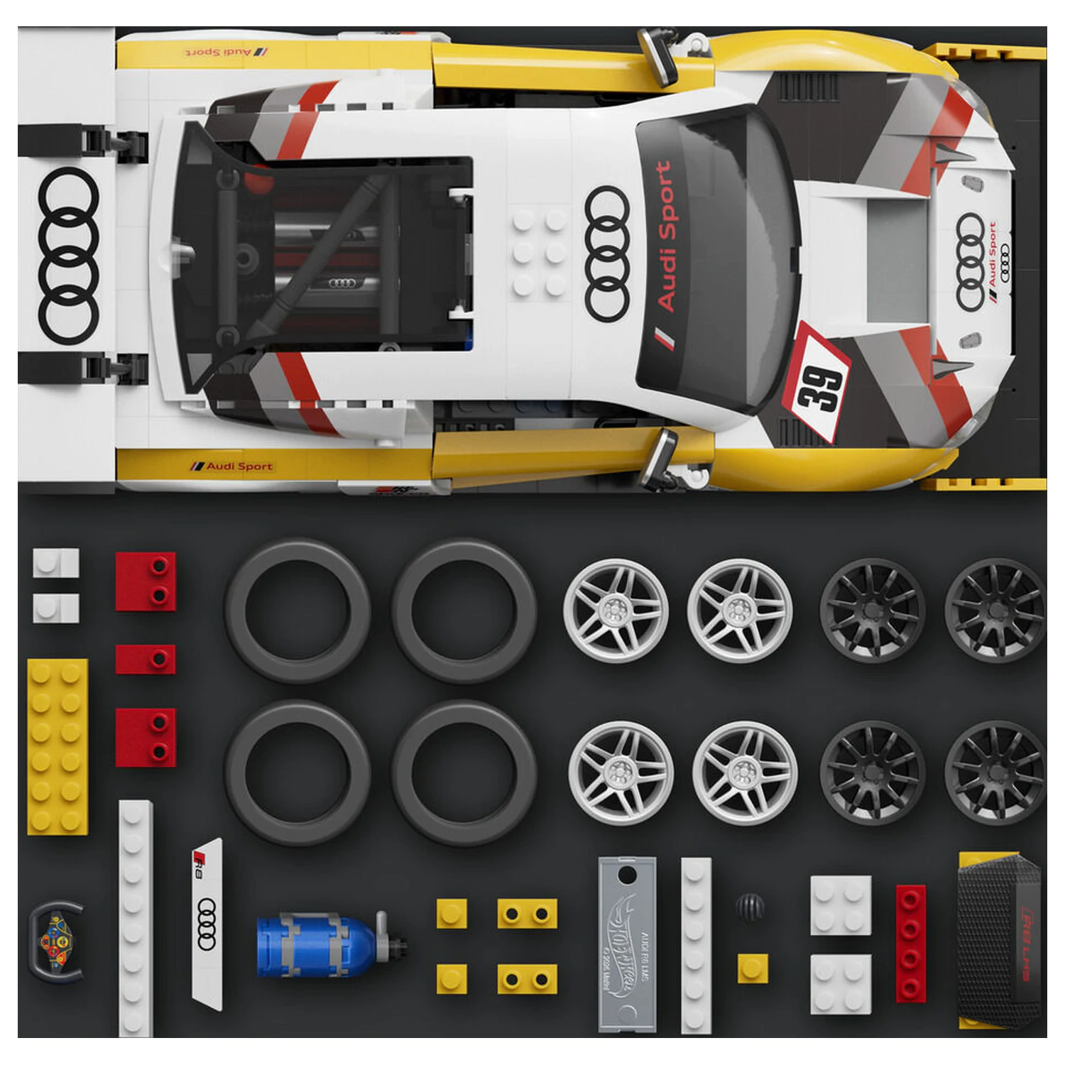 Hot Wheels Elite Mattel Brick Shop Set de construcție 1/16 '15 Audi R8 LMS poza produsului
