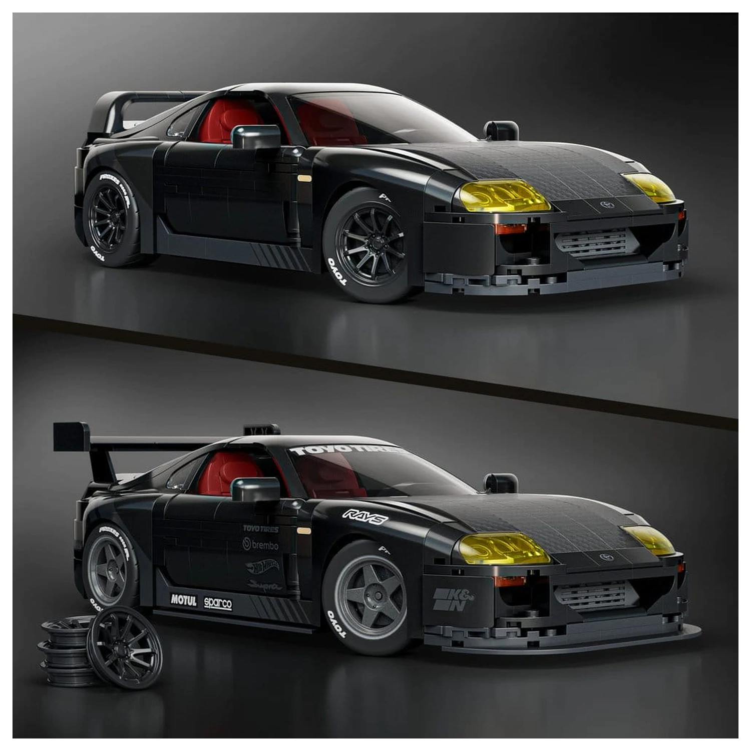 Hot Wheels Elite Mattel Brick Shop Set de constructie 1/16 '94 Toyota Supra MKIV poza produsului
