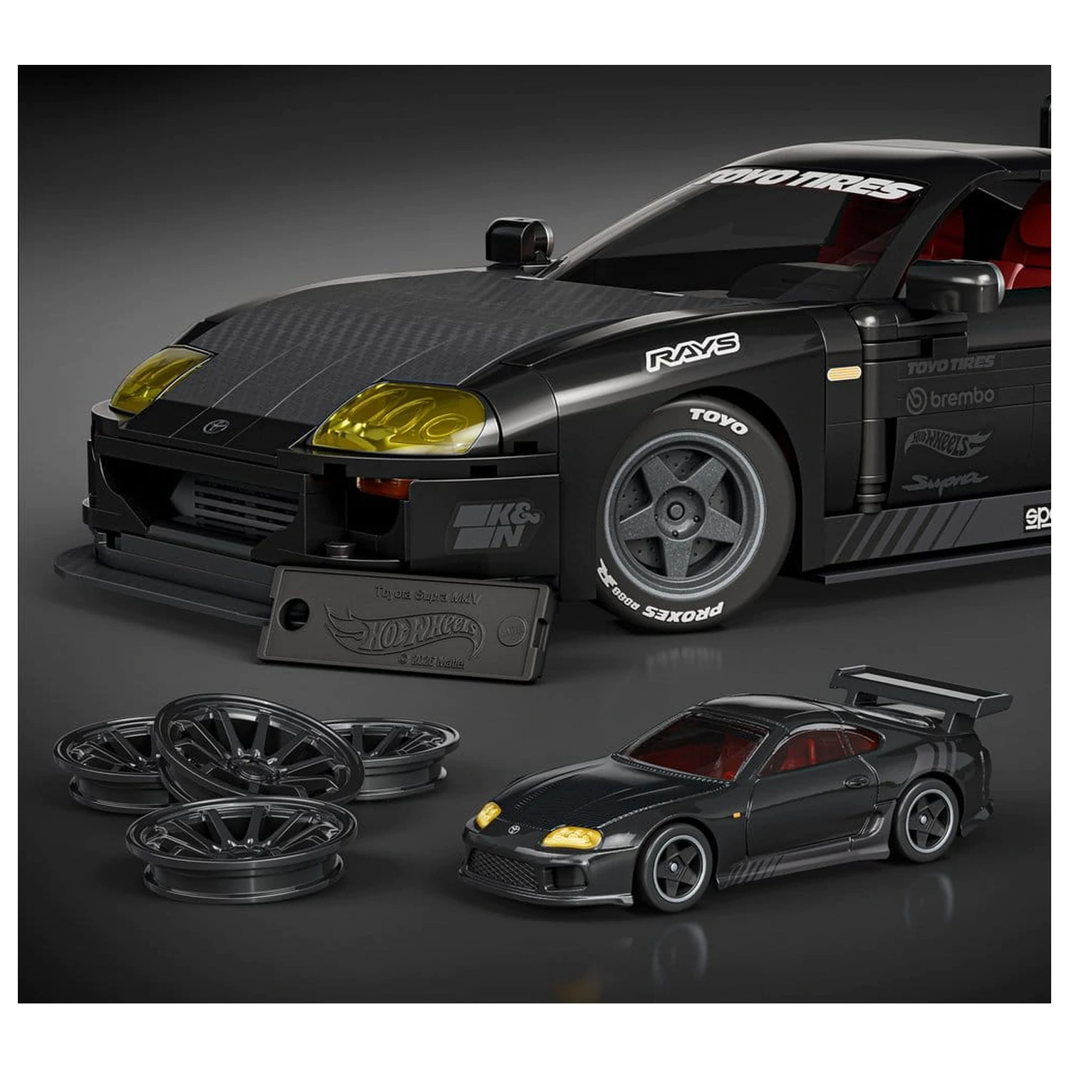 Hot Wheels Elite Mattel Brick Shop Set de constructie 1/16 '94 Toyota Supra MKIV poza produsului