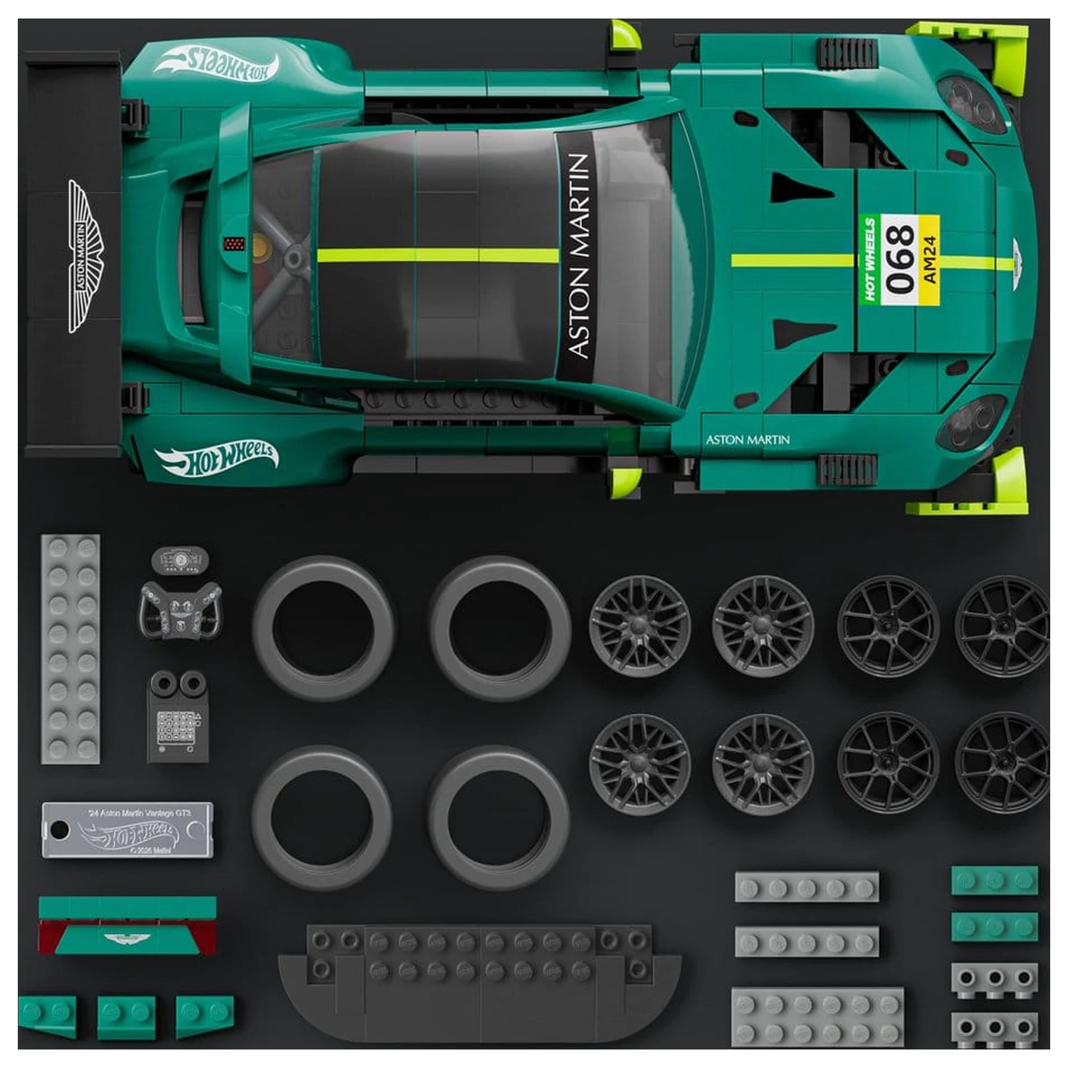 Hot Wheels Elite Mattel Brick Shop Set de construcție 1/16 '24 Aston Martin Vantage GT3 poza produsului
