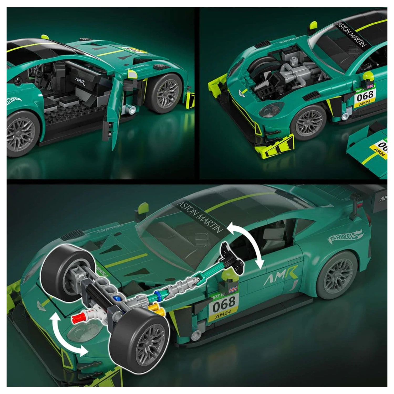 Hot Wheels Elite Mattel Brick Shop Set de construcție 1/16 '24 Aston Martin Vantage GT3 poza produsului