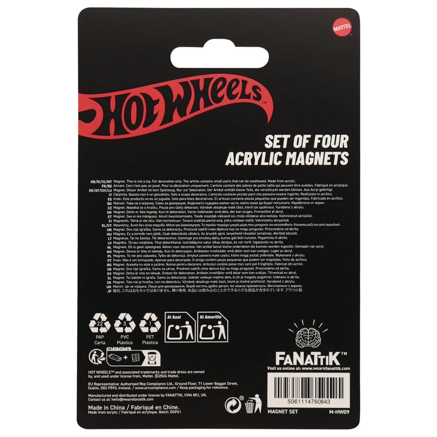 Hot Wheels Magnet Set Locatie poza produsului