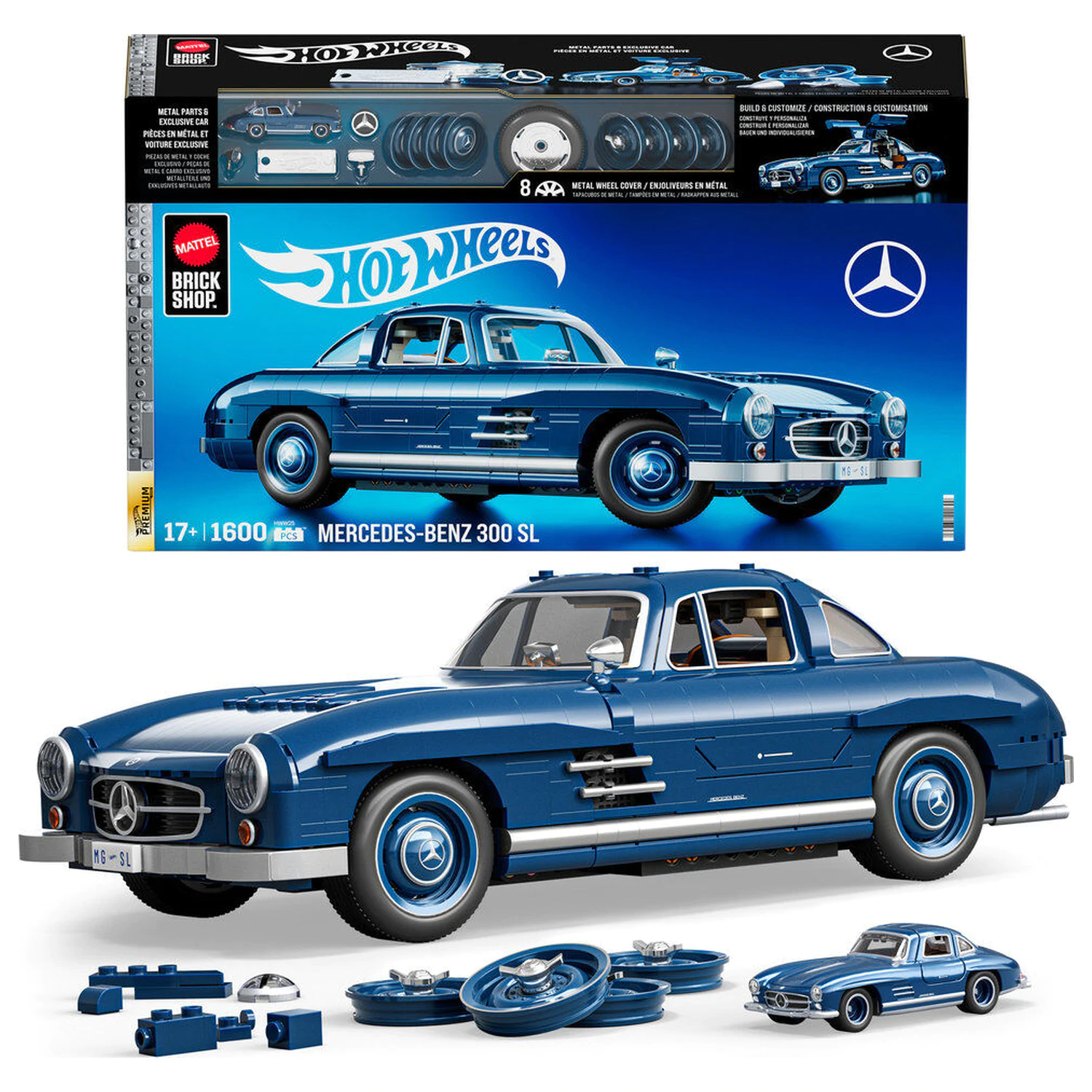 Hot Wheels Mercedes 300SL Set de constructie Premium poza produsului