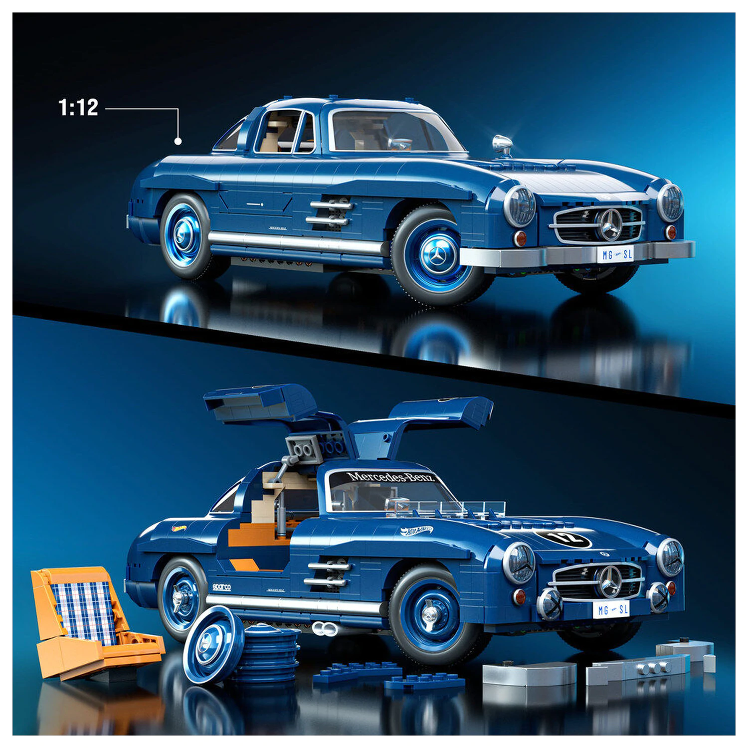 Hot Wheels Mercedes 300SL Set de constructie Premium poza produsului