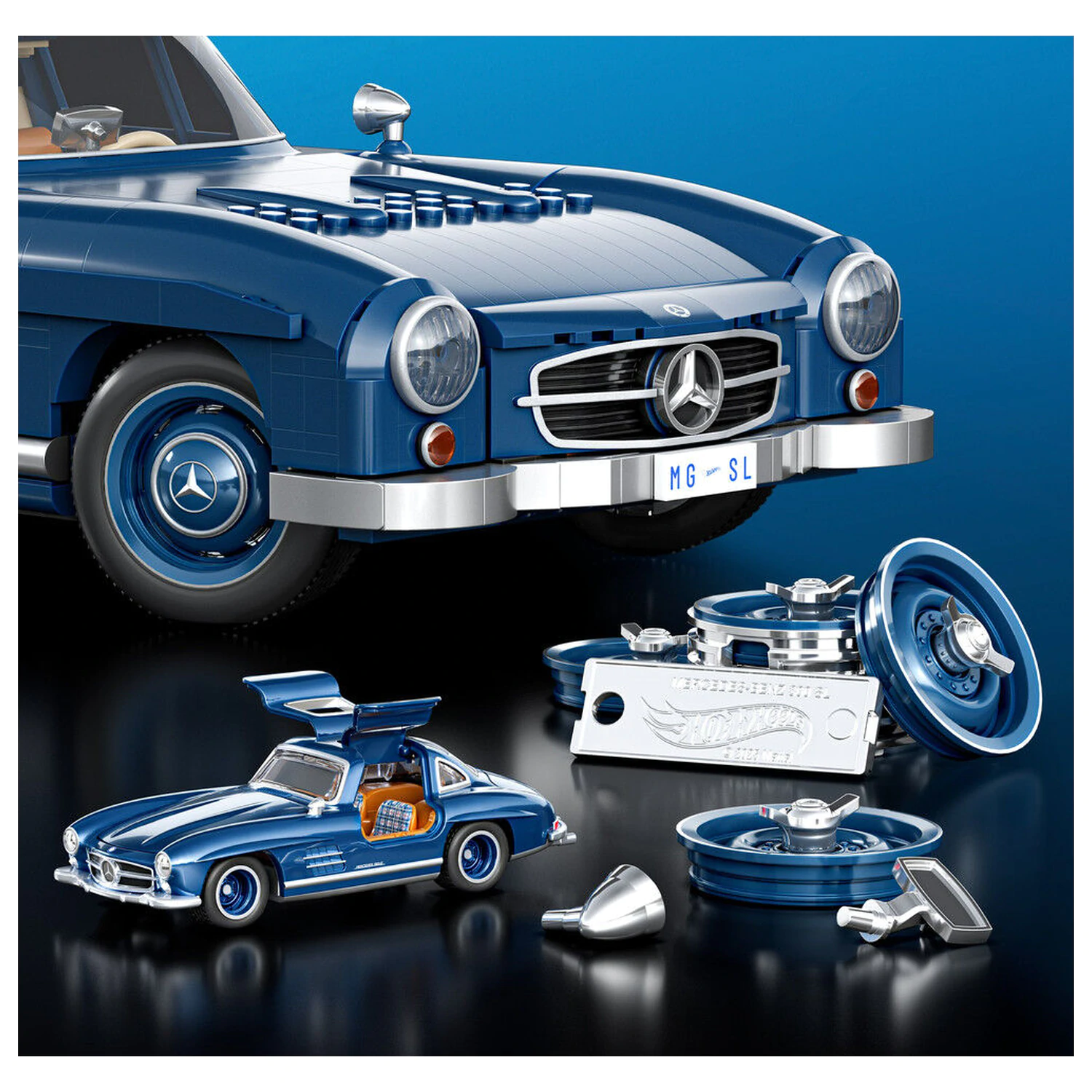 Hot Wheels Mercedes 300SL Set de constructie Premium poza produsului