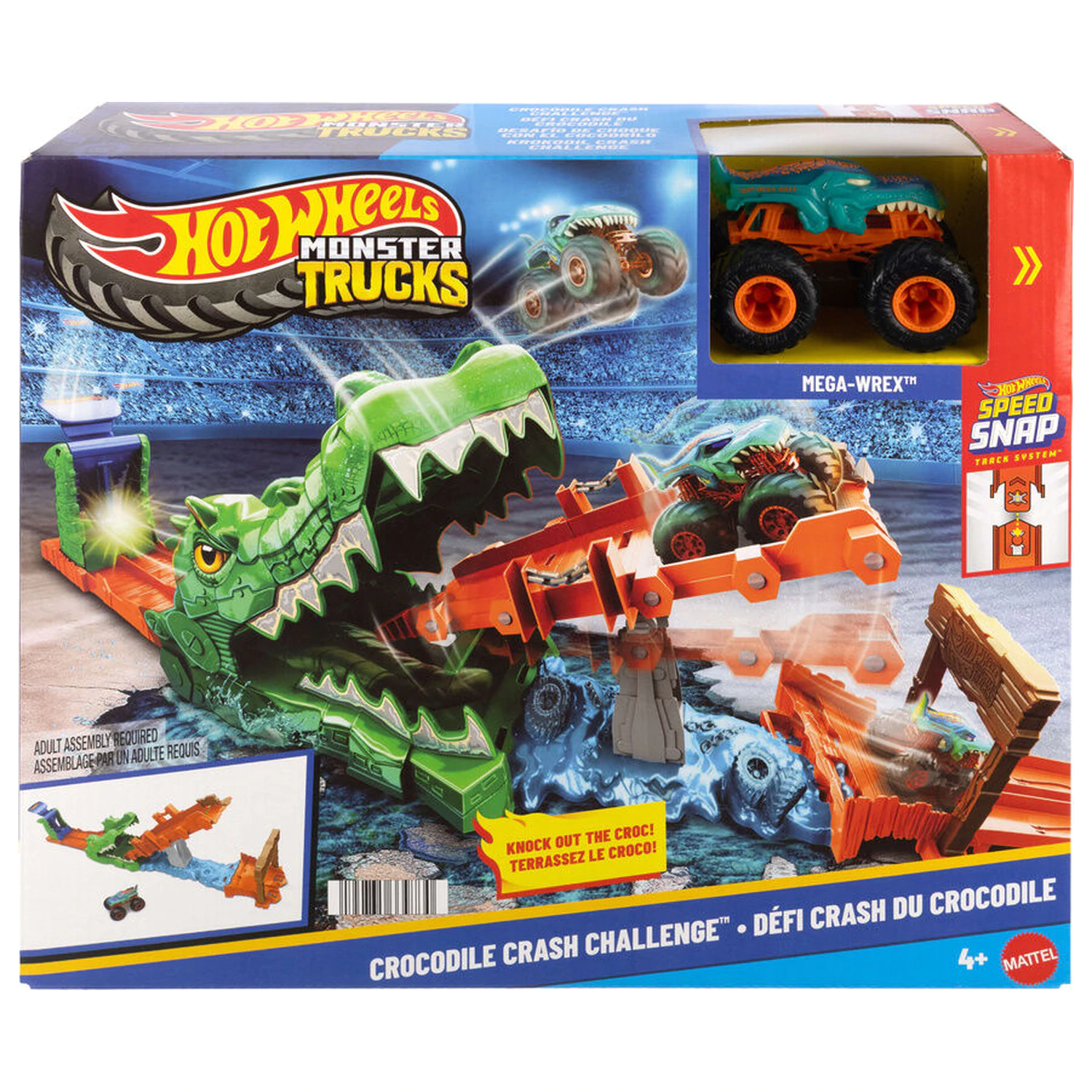 Hot Wheels Monster Trucks Cocodrile Crash Challenge set de joaca poza produsului