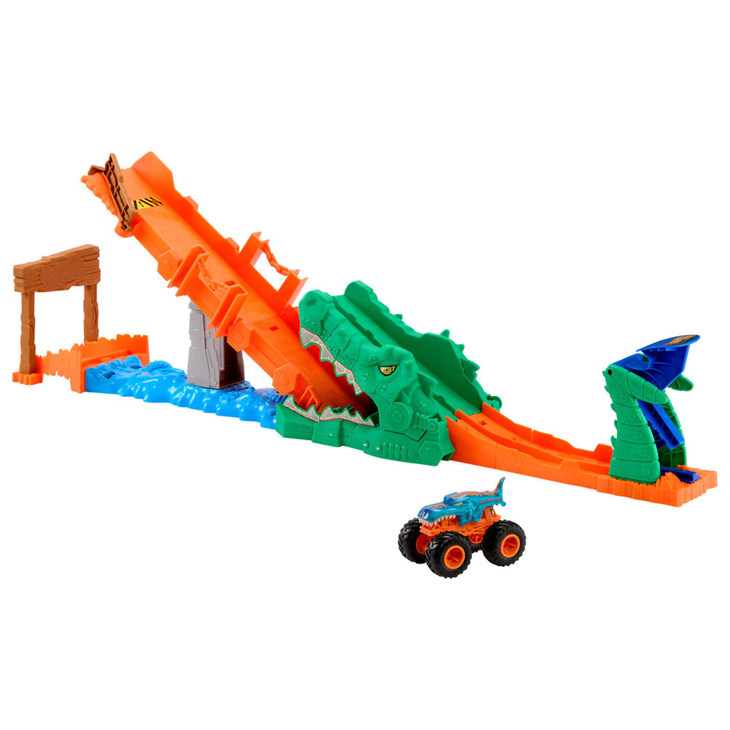 Hot Wheels Monster Trucks Cocodrile Crash Challenge set de joaca poza produsului