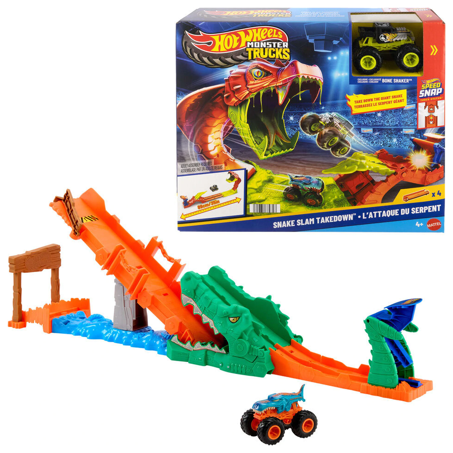 Hot Wheels Monster Trucks Cocodrile Crash Challenge set de joaca poza produsului