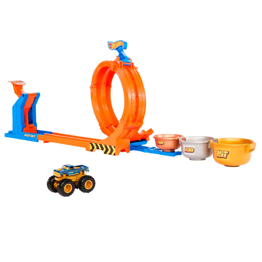 Hot Wheels Monster Trucks Loop and Flip Trophy Challenge Set de Joacă poza produsului