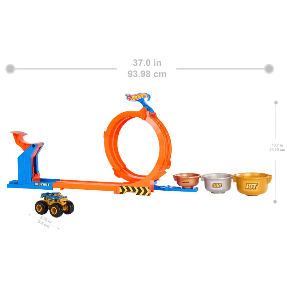Hot Wheels Monster Trucks Loop and Flip Trophy Challenge Set de Joacă poza produsului