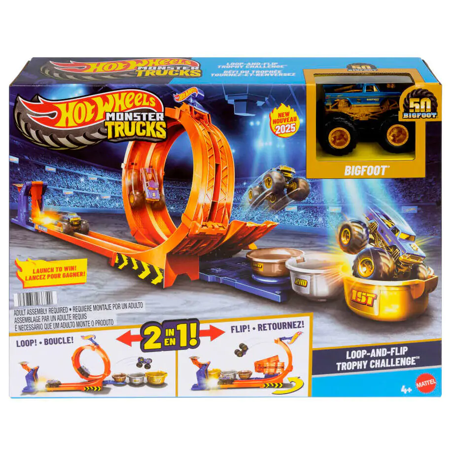 Hot Wheels Monster Trucks Loop and Flip Trophy Challenge Set de Joacă poza produsului