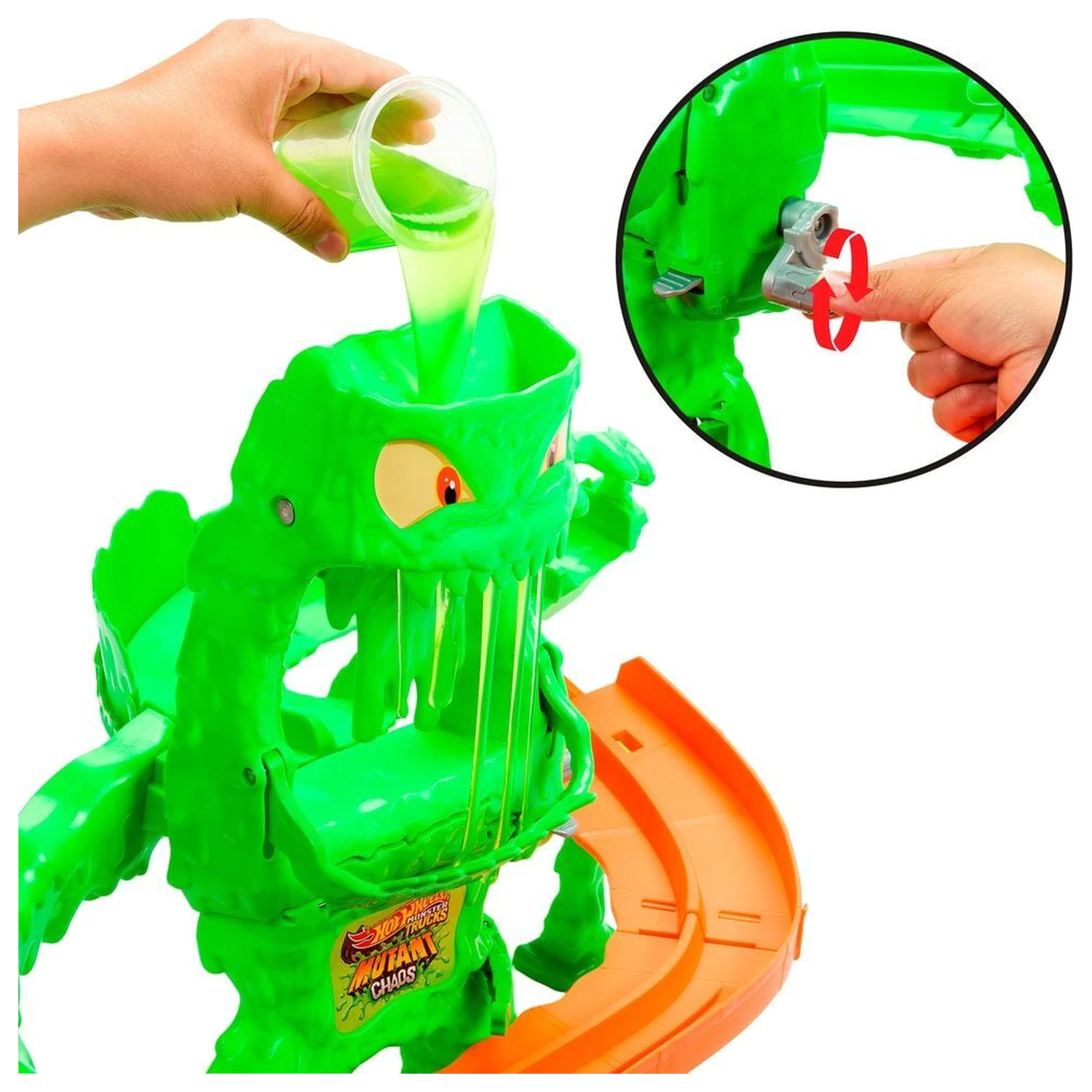 Hot Wheels Monster Trucks Mutant Chaos Monster Takedown Set de joaca poza produsului