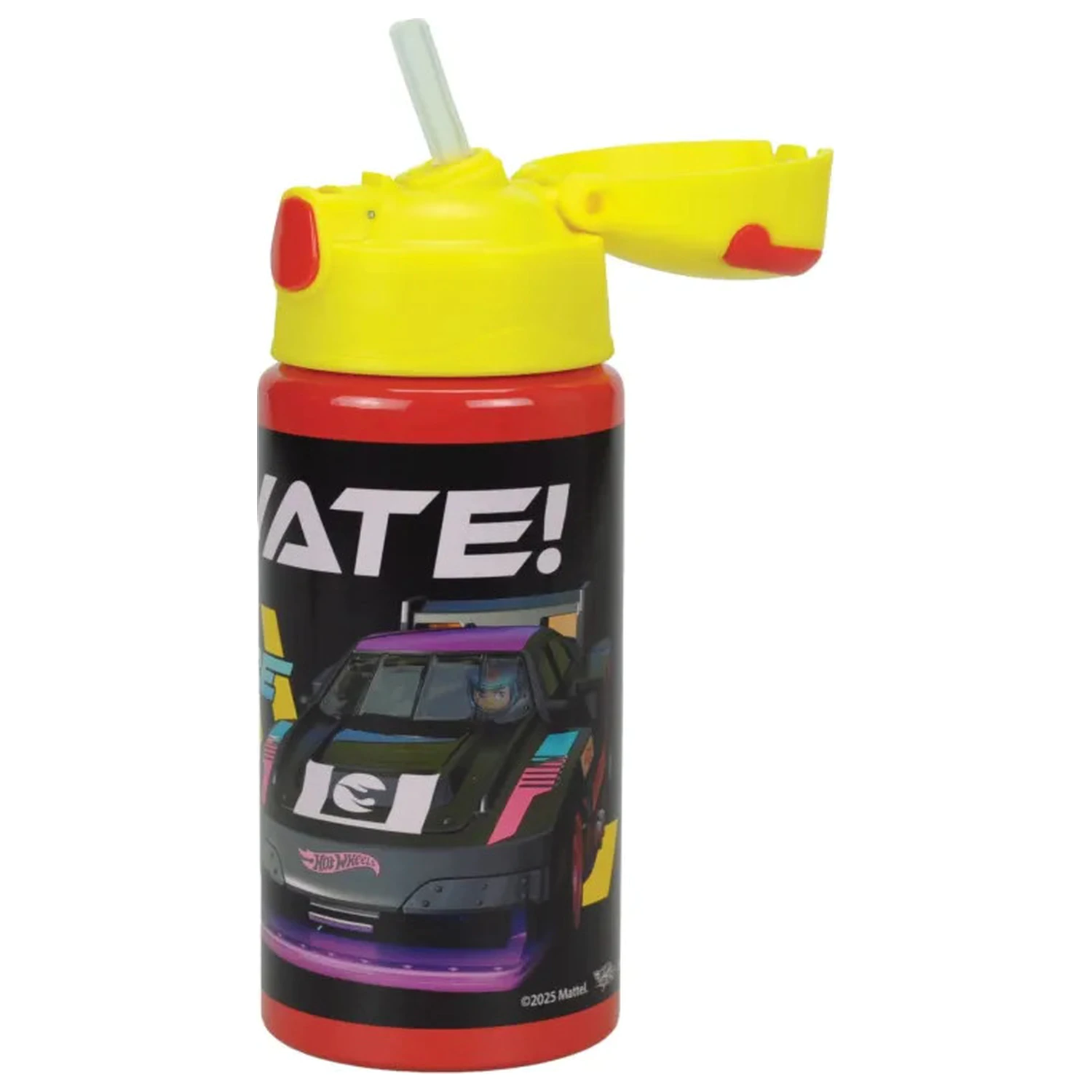 Hot Wheels Race sticla din aluminiu cu pai si agatatoare 500 ml poza produsului