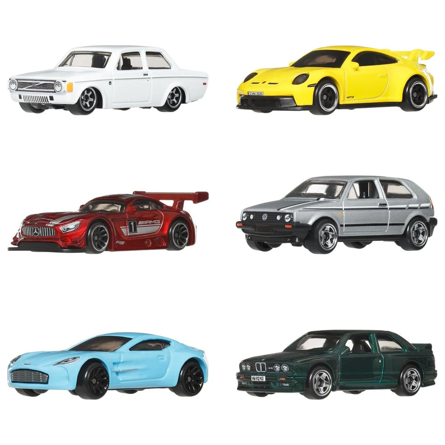 Hot Wheels Silver Series Die-Cast Vehicul pachet de 6 1/64 Euro Style poza produsului