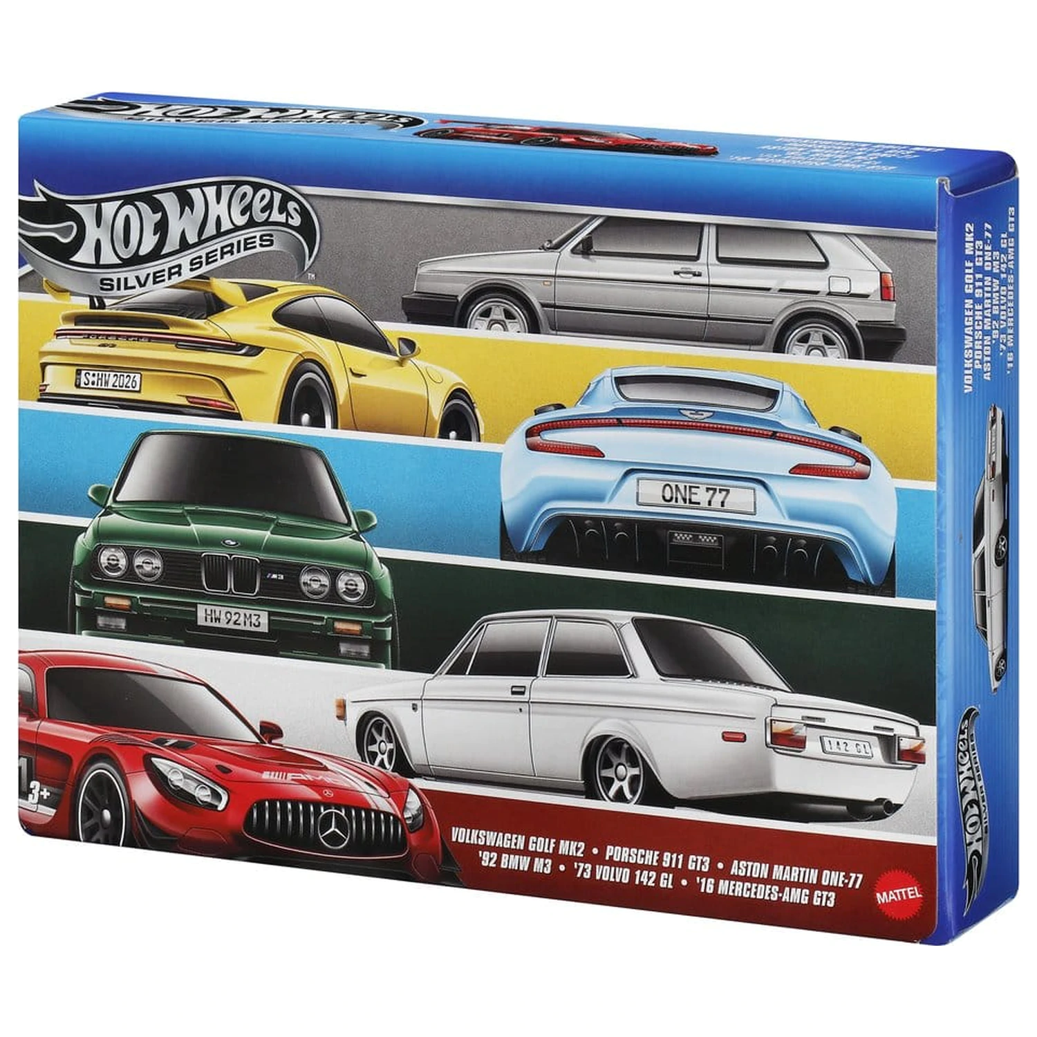 Hot Wheels Silver Series Die-Cast Vehicul pachet de 6 1/64 Euro Style poza produsului