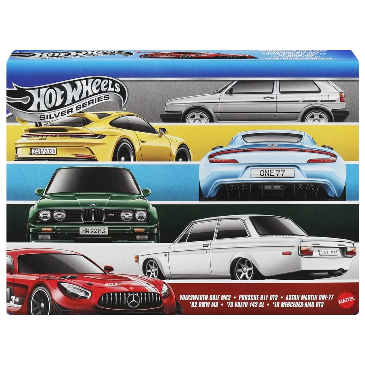 Hot Wheels Silver Series Die-Cast Vehicul pachet de 6 1/64 Euro Style poza produsului