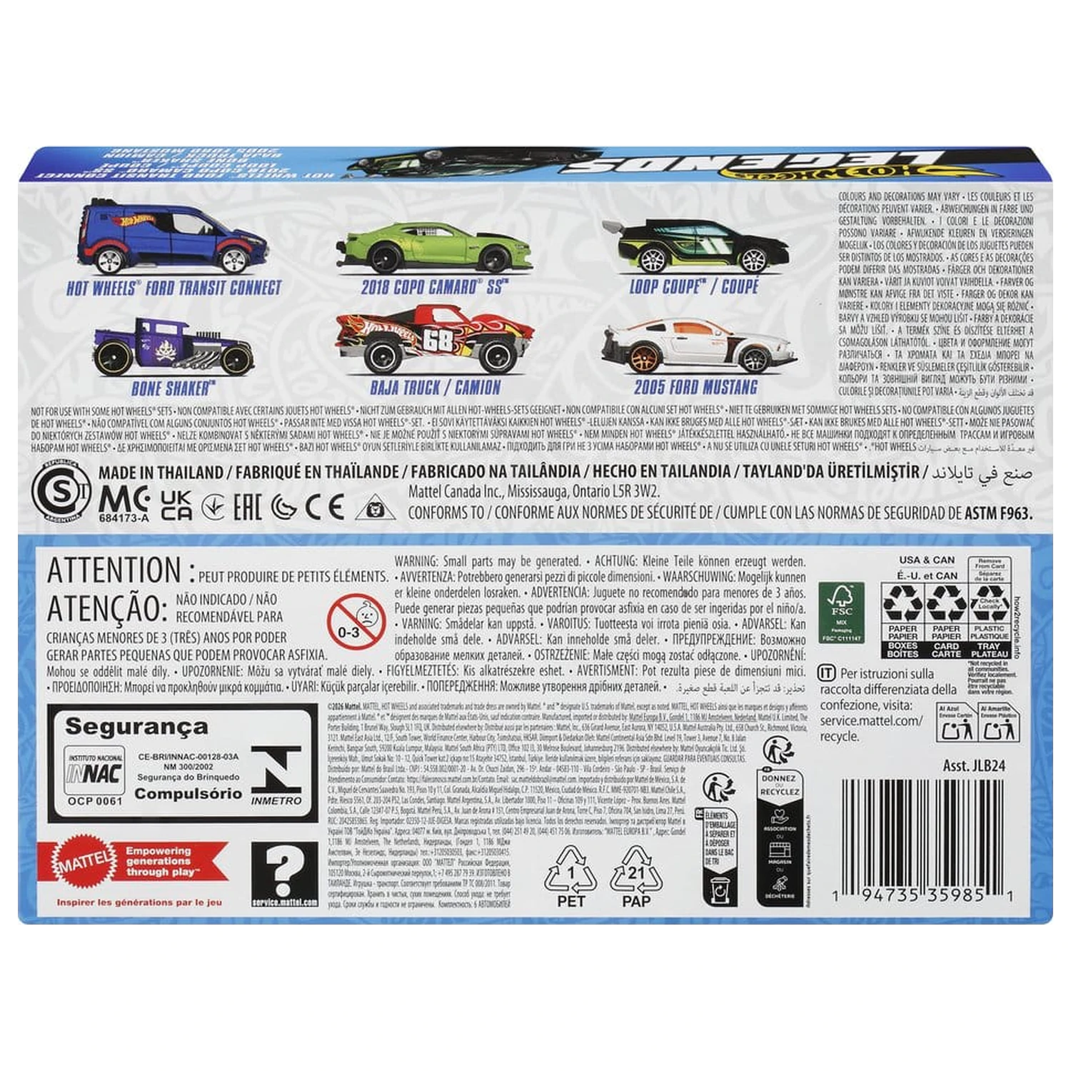 Hot Wheels Silver Series Die-Cast Vehicul pachet 6 1/64 Legends poza produsului