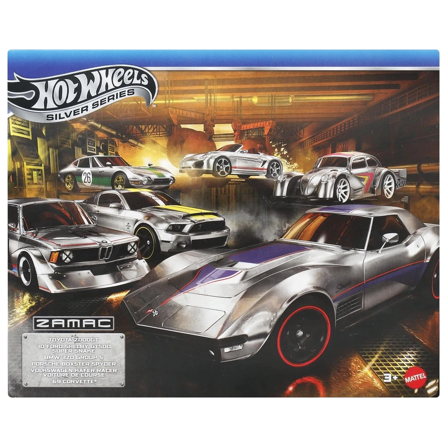 Hot Wheels Silver Series Die-Cast Vehicul pachet de 6 1/64 ZAMAC poza produsului