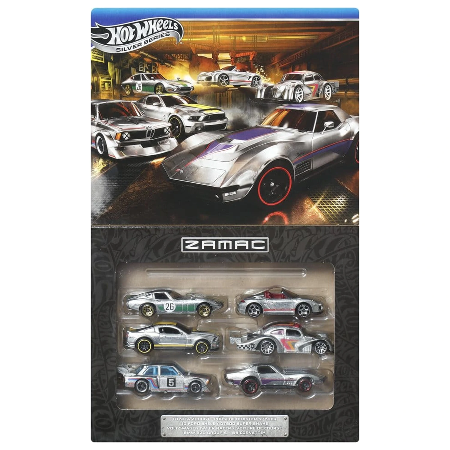 Hot Wheels Silver Series Die-Cast Vehicul pachet de 6 1/64 ZAMAC poza produsului
