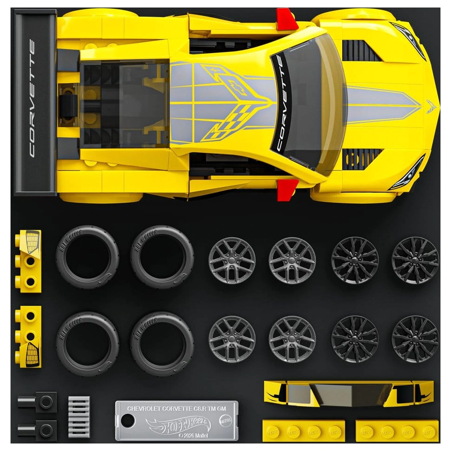 Hot Wheels Speed Mattel Brick Shop Set de constructie 1/32 '20 Corvette C8.R poza produsului