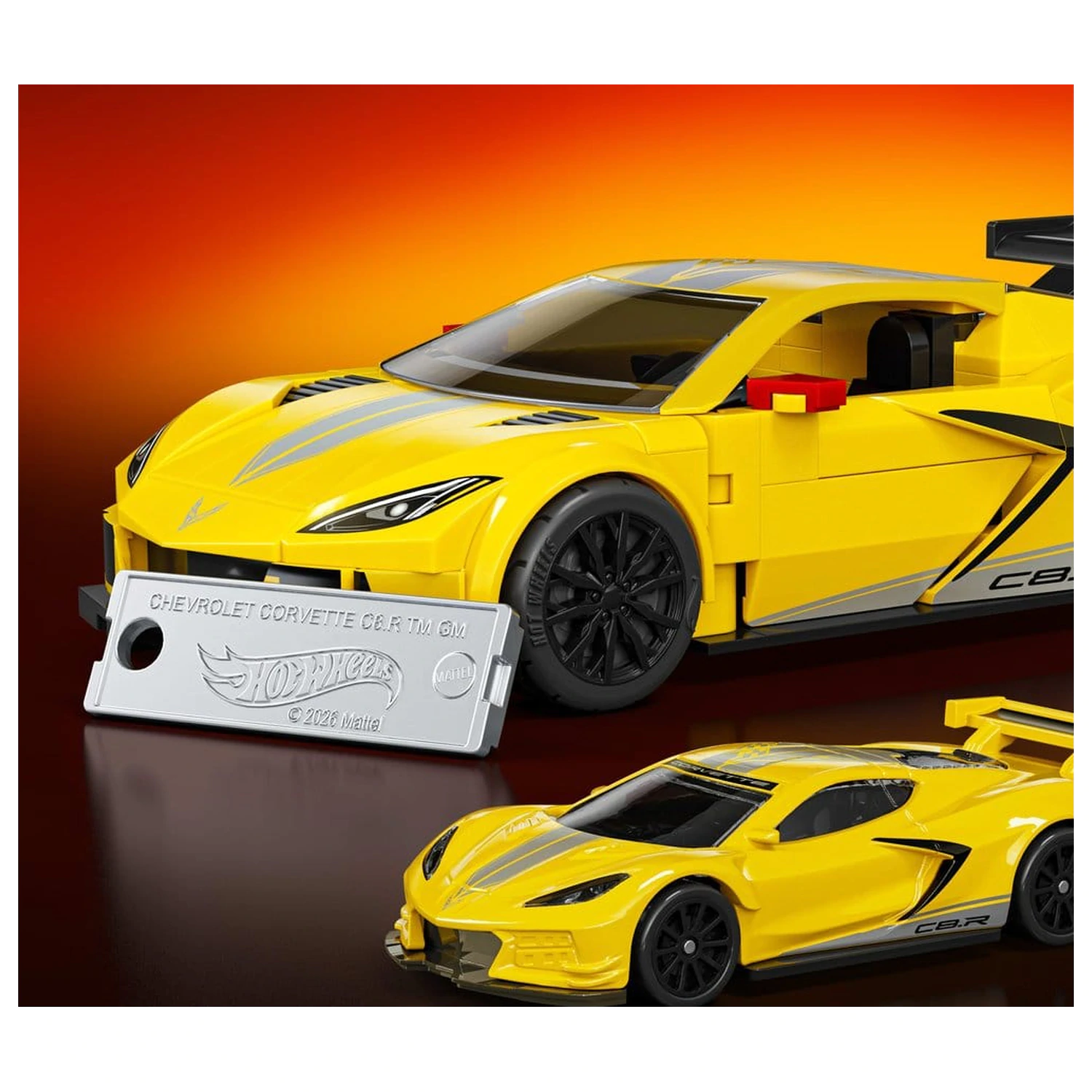Hot Wheels Speed Mattel Brick Shop Set de constructie 1/32 '20 Corvette C8.R poza produsului