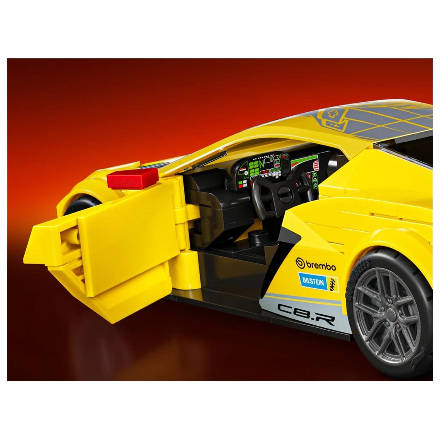 Hot Wheels Speed Mattel Brick Shop Set de constructie 1/32 '20 Corvette C8.R poza produsului