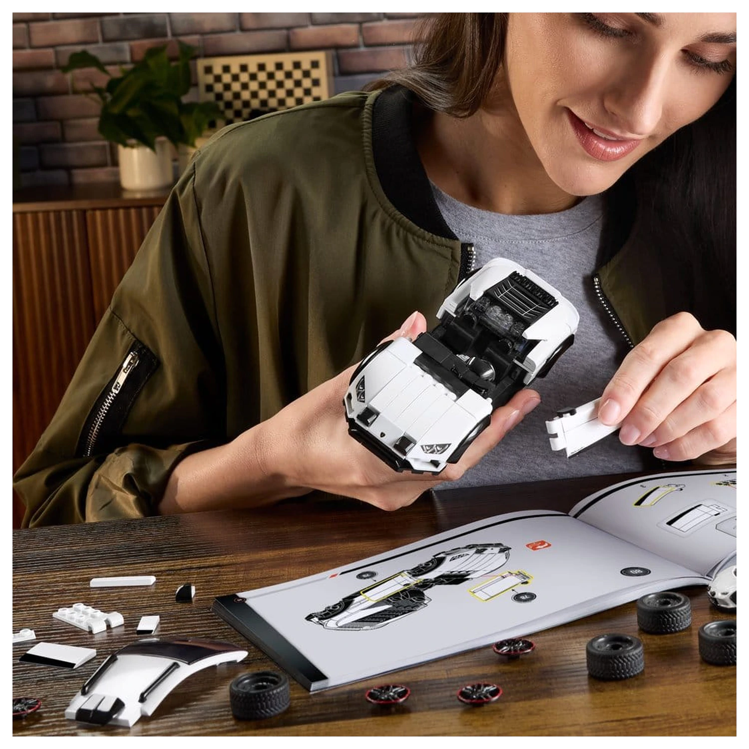 Hot Wheels Speed Mattel Brick Shop Set de constructie 1/32 Lamborghini Huracan Sterrato poza produsului
