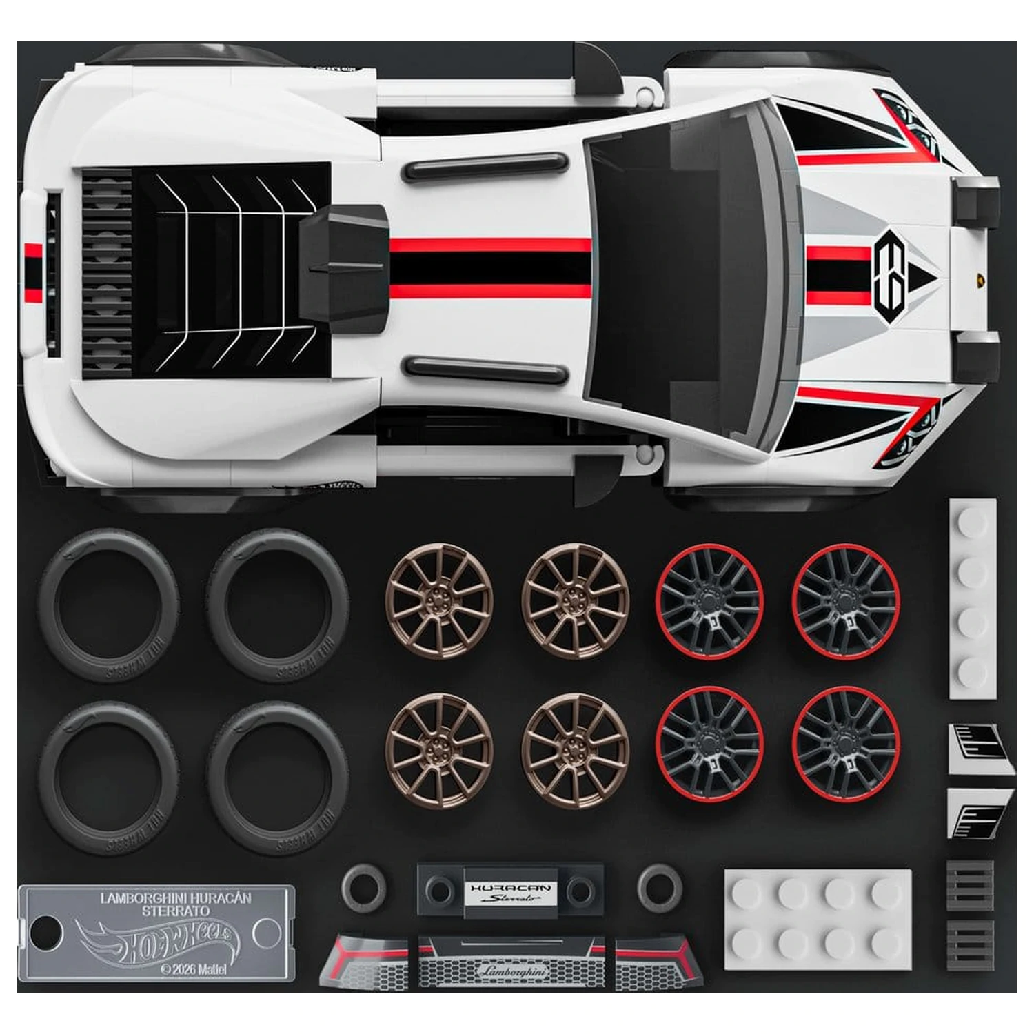 Hot Wheels Speed Mattel Brick Shop Set de constructie 1/32 Lamborghini Huracan Sterrato poza produsului