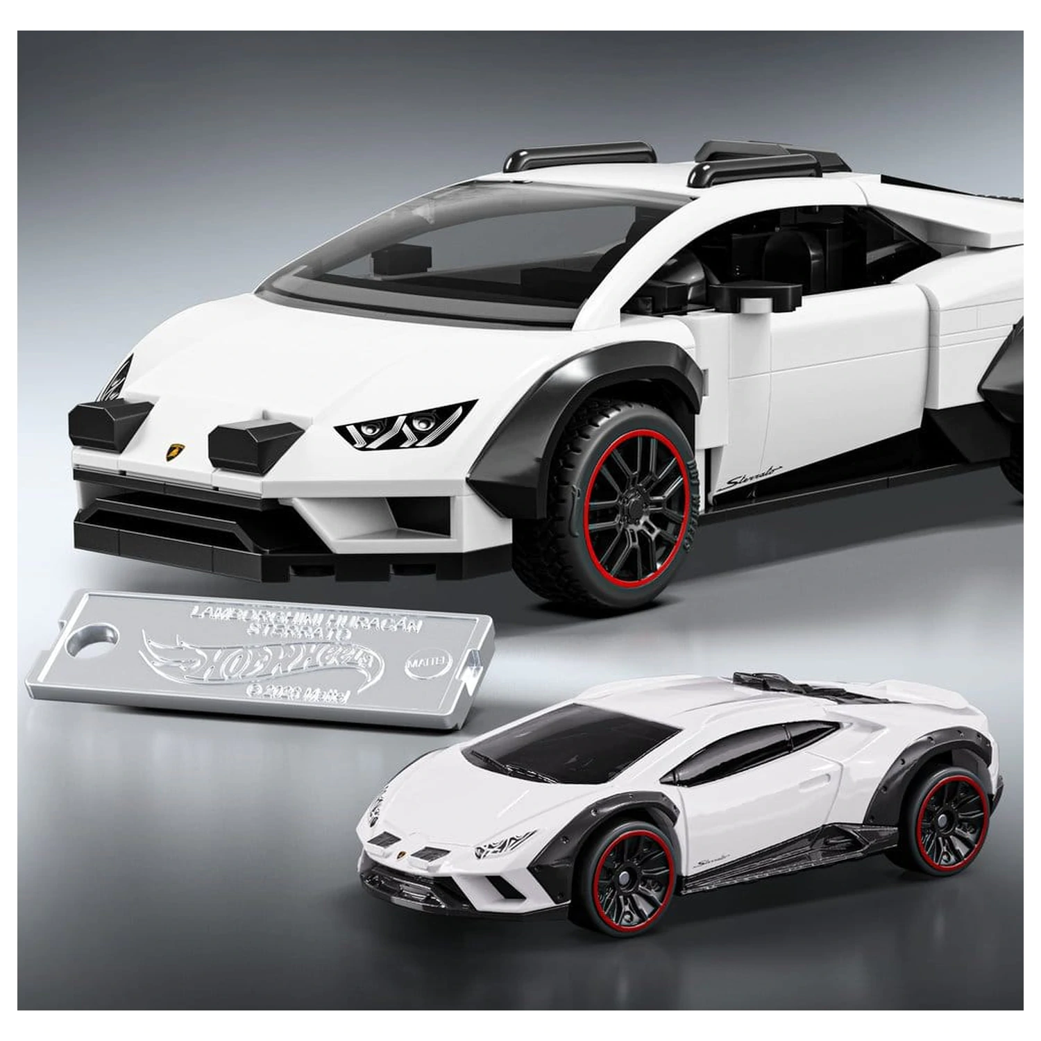 Hot Wheels Speed Mattel Brick Shop Set de constructie 1/32 Lamborghini Huracan Sterrato poza produsului