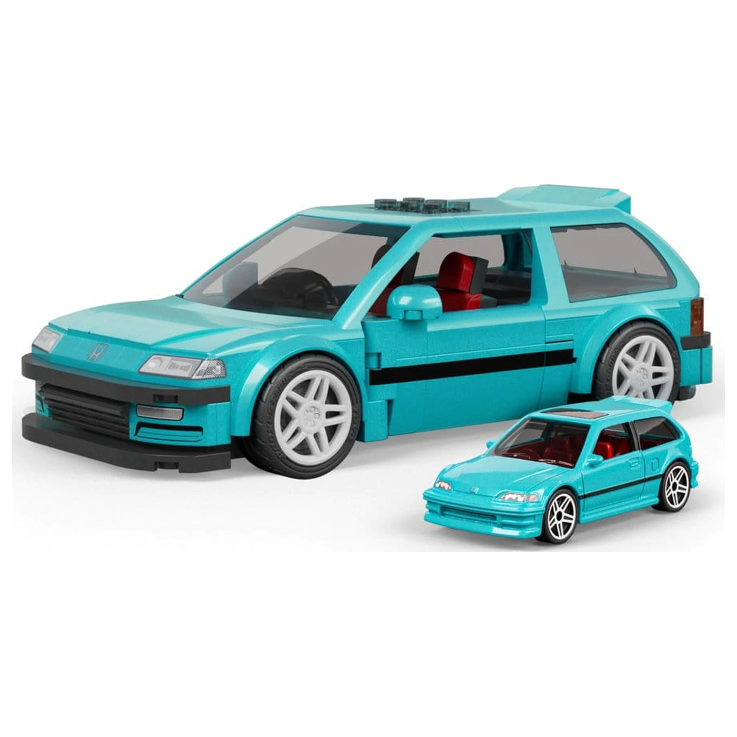 Hot Wheels Speed Series Mattel Brick Shop Set de constructie 1/32 Custom ’90 Honda Civic EF poza produsului