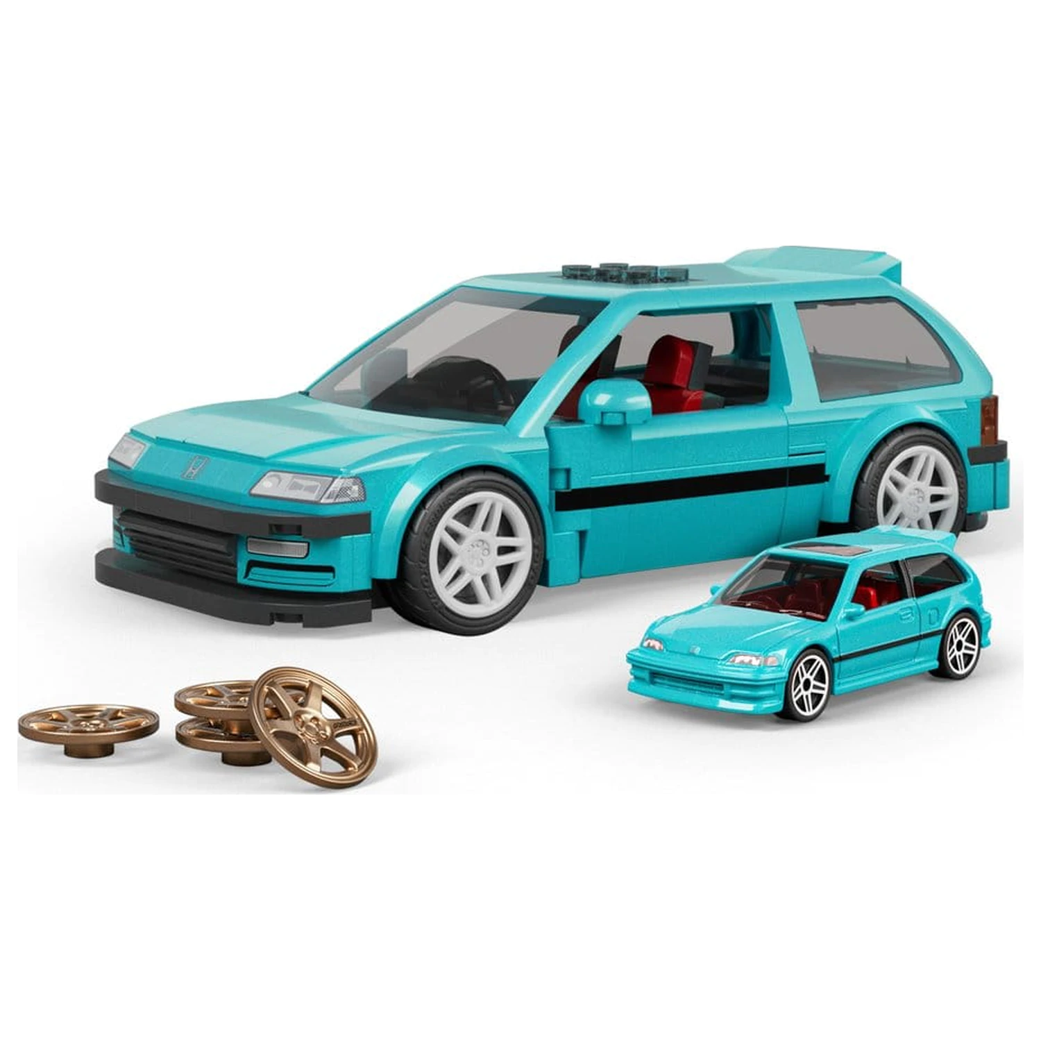 Hot Wheels Speed Series Mattel Brick Shop Set de constructie 1/32 Custom ’90 Honda Civic EF poza produsului