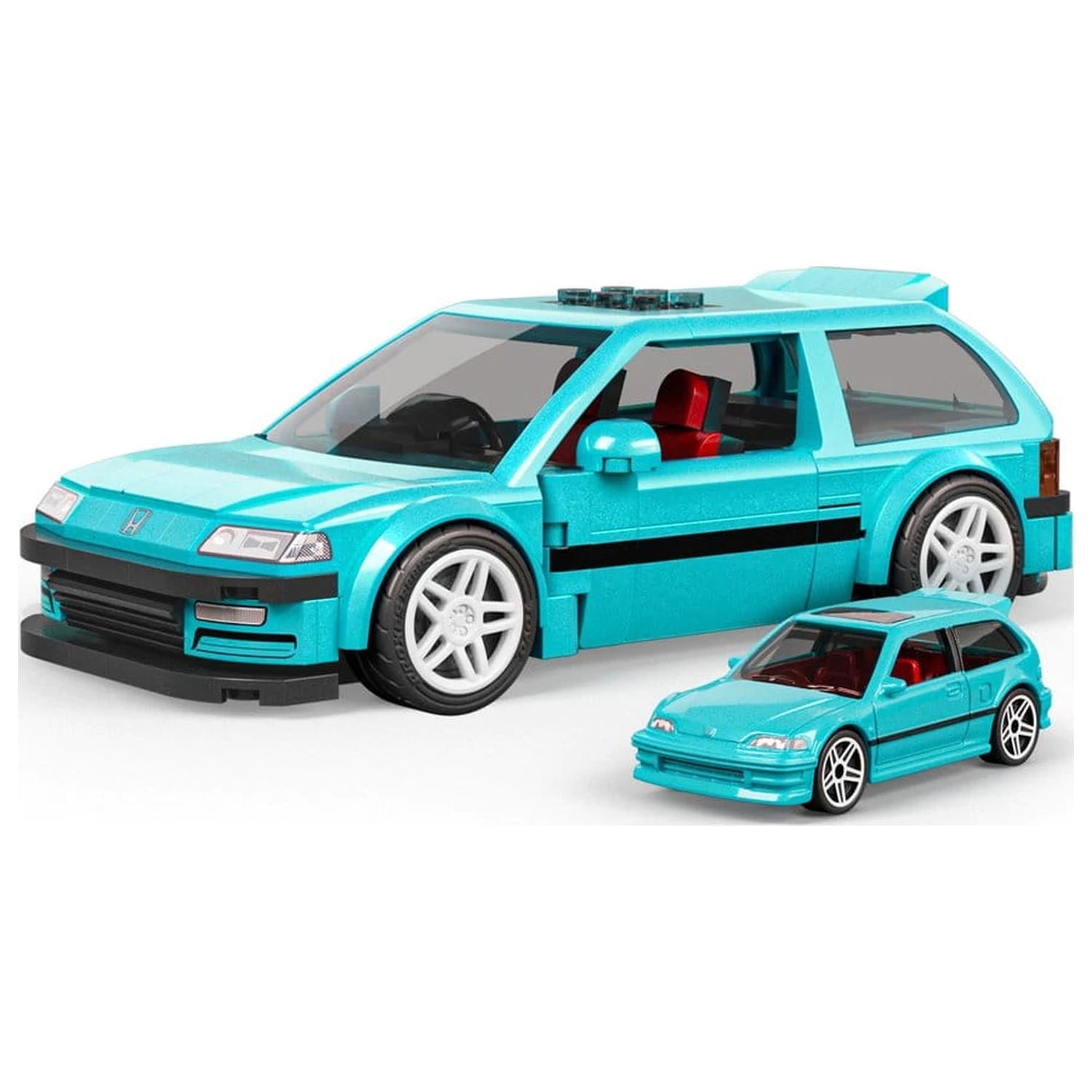 Hot Wheels Speed Series Mattel Brick Shop Set de constructie 1/32 Custom ’90 Honda Civic EF poza produsului