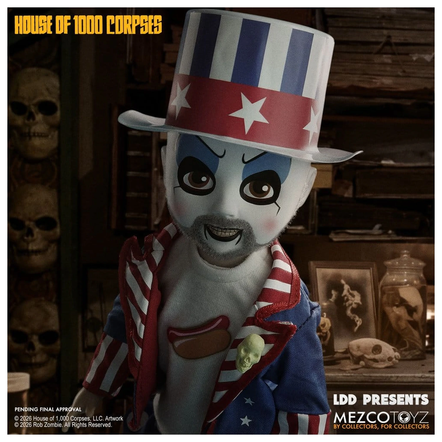 House of 1000 Corpses LDD Presents Papusa Captain Spaulding 25 cm poza produsului
