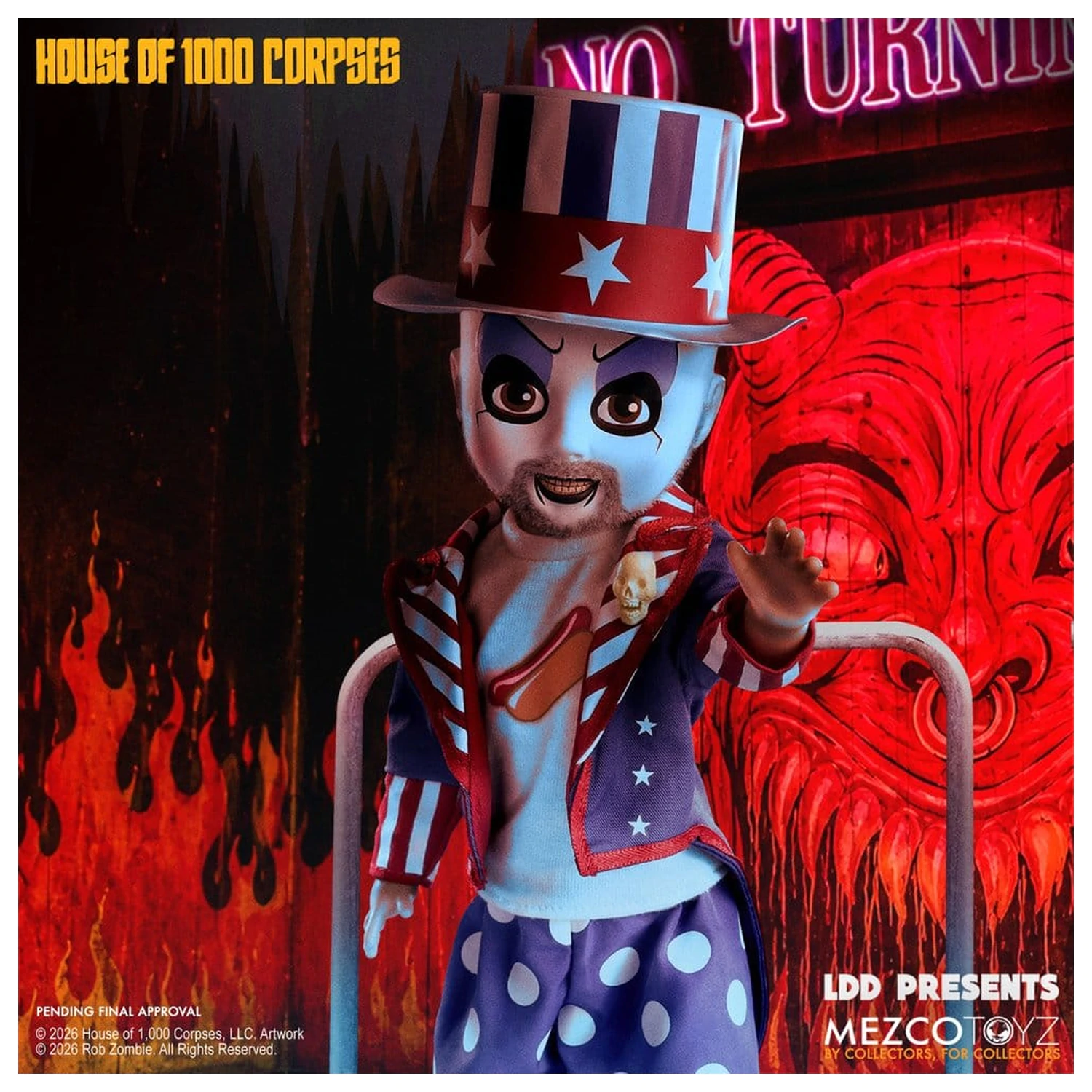 House of 1000 Corpses LDD Presents Papusa Captain Spaulding 25 cm poza produsului