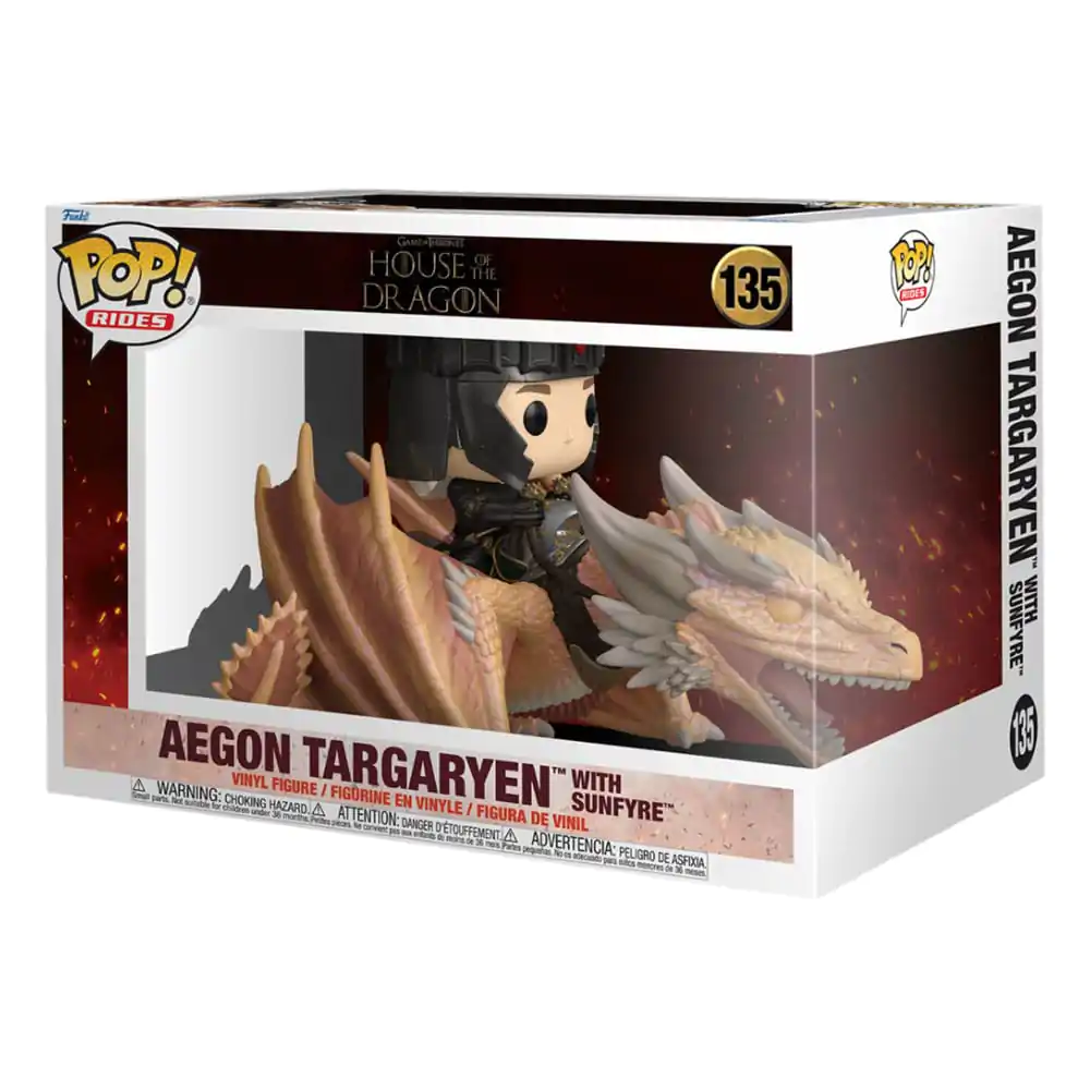 Figurină de vinil House of the Dragon Funko POP! Rides Aegon Targaryen w/ Sunfyre 14 cm poza produsului