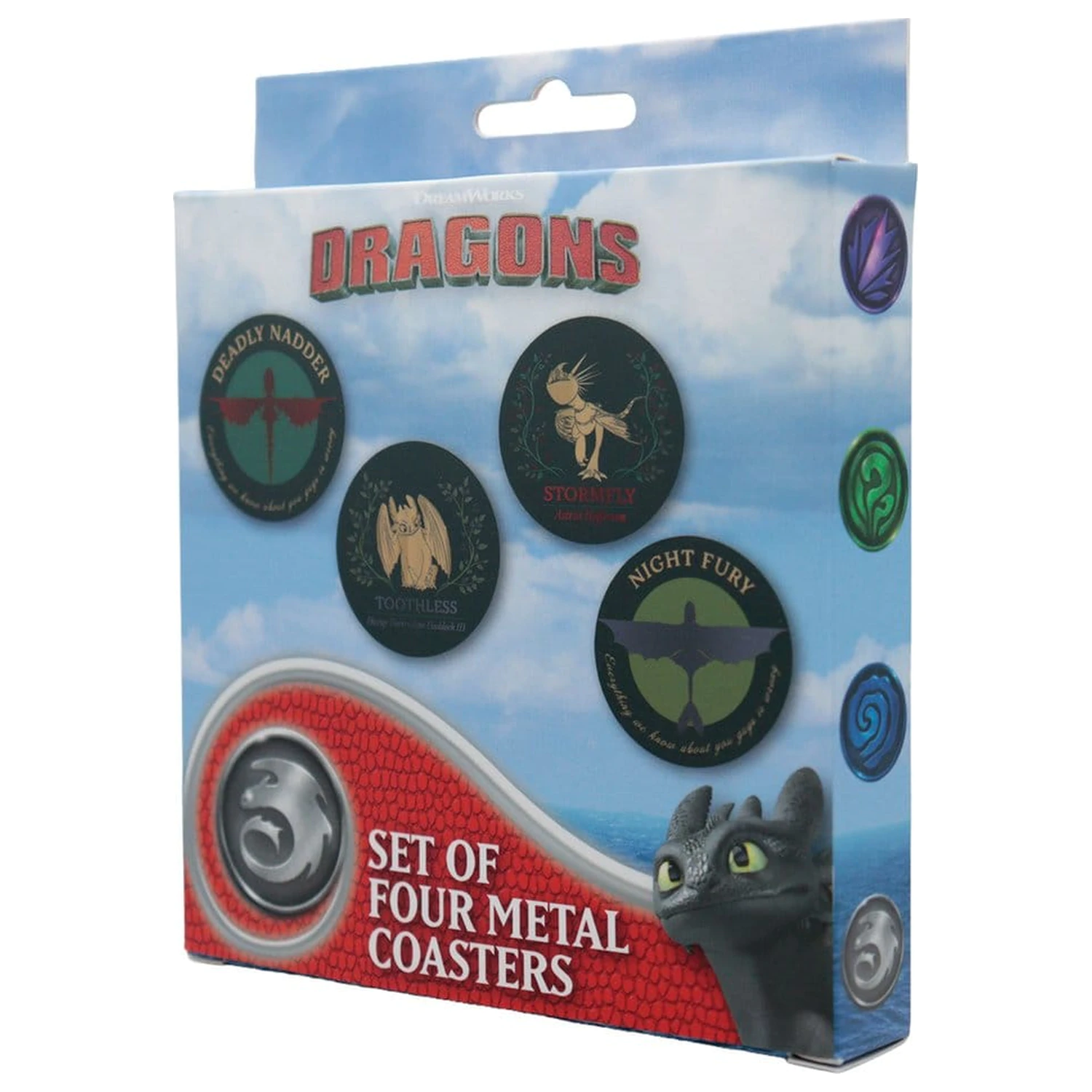 How to Train Your Dragon Coaster Pachet 4 BUC de metal imprimat cu dragon poza produsului