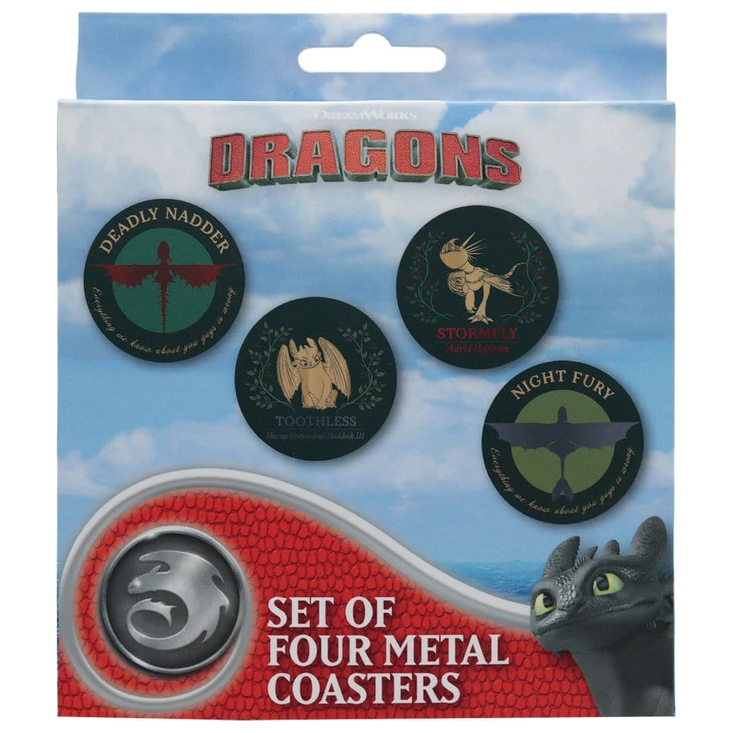 How to Train Your Dragon Coaster Pachet 4 BUC de metal imprimat cu dragon poza produsului