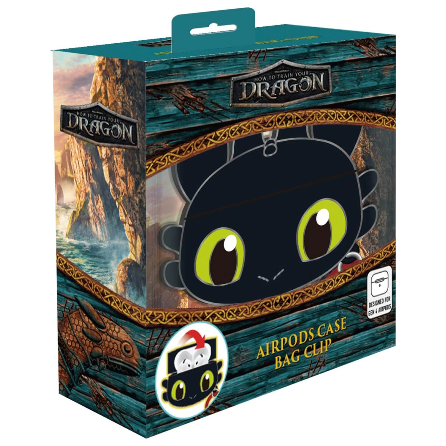 How to Train Your Dragon Toothless 3D Foam Carcasa AirPods cu spuma si prindere tip cleste, clip pentru geanta poza produsului