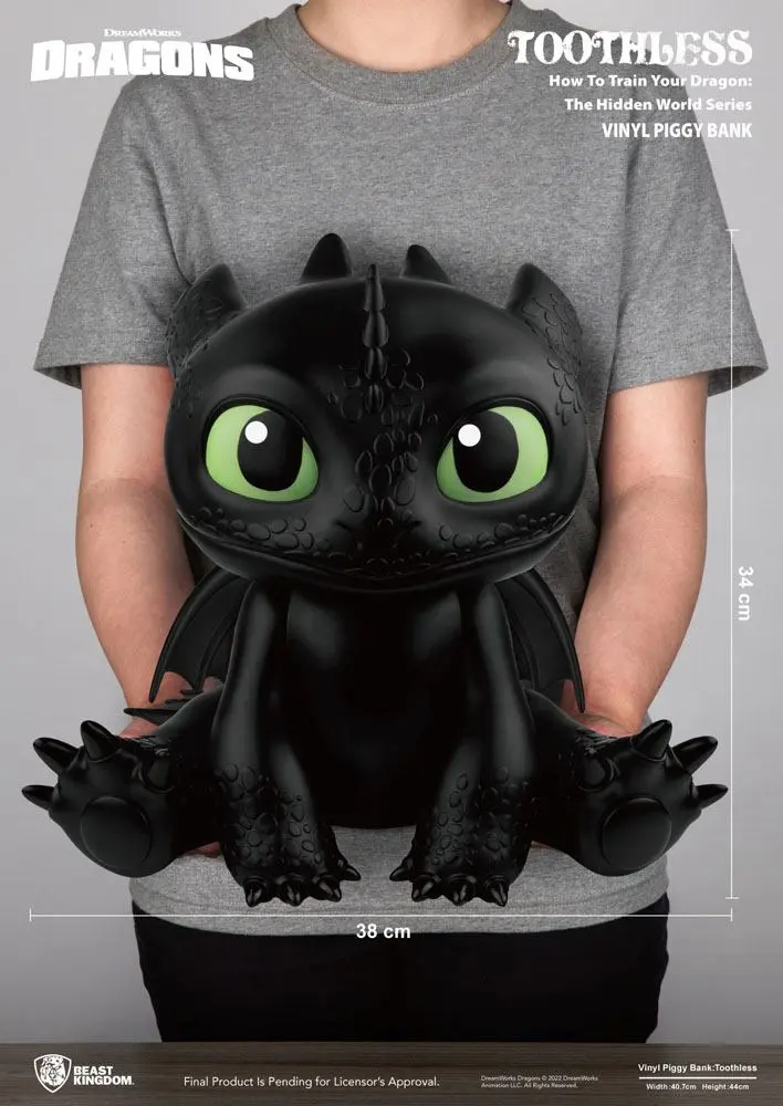 Pușculiță din vinil How To Train Your Dragon Piggy Toothless 30 cm poza produsului