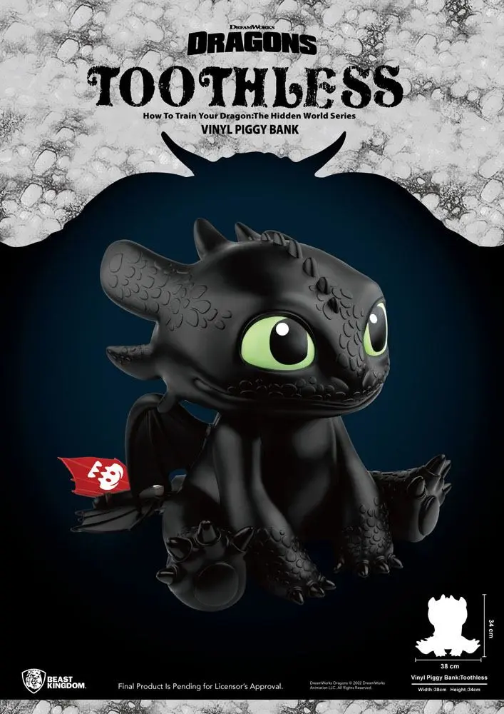 Pușculiță din vinil How To Train Your Dragon Piggy Toothless 30 cm poza produsului