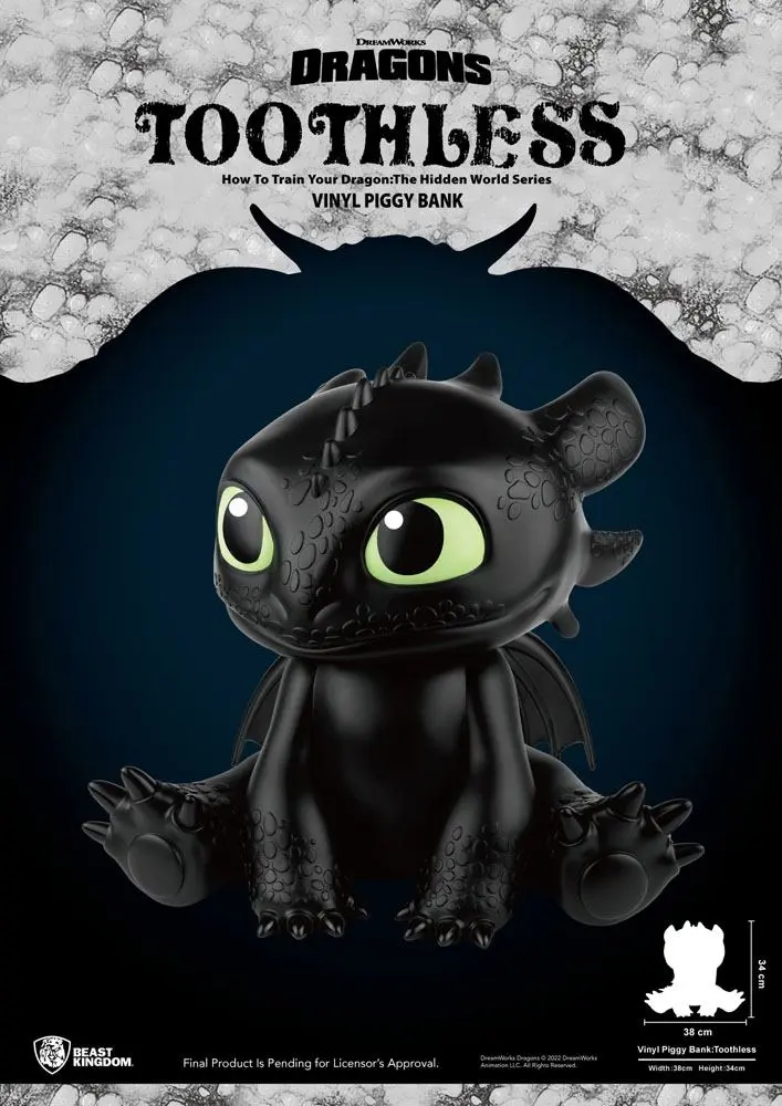 Pușculiță din vinil How To Train Your Dragon Piggy Toothless 30 cm poza produsului